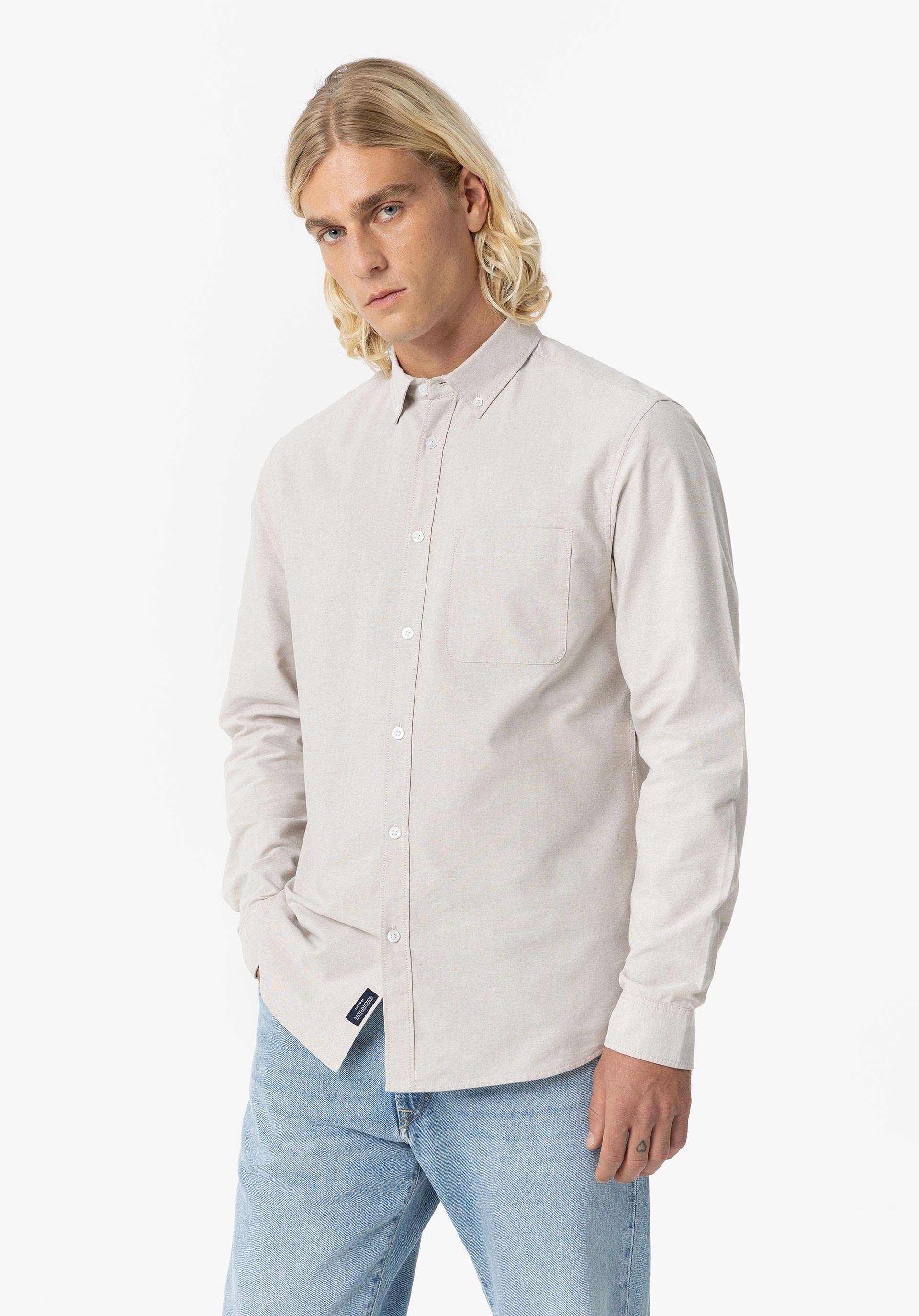 Camicia cotone Oxford beige