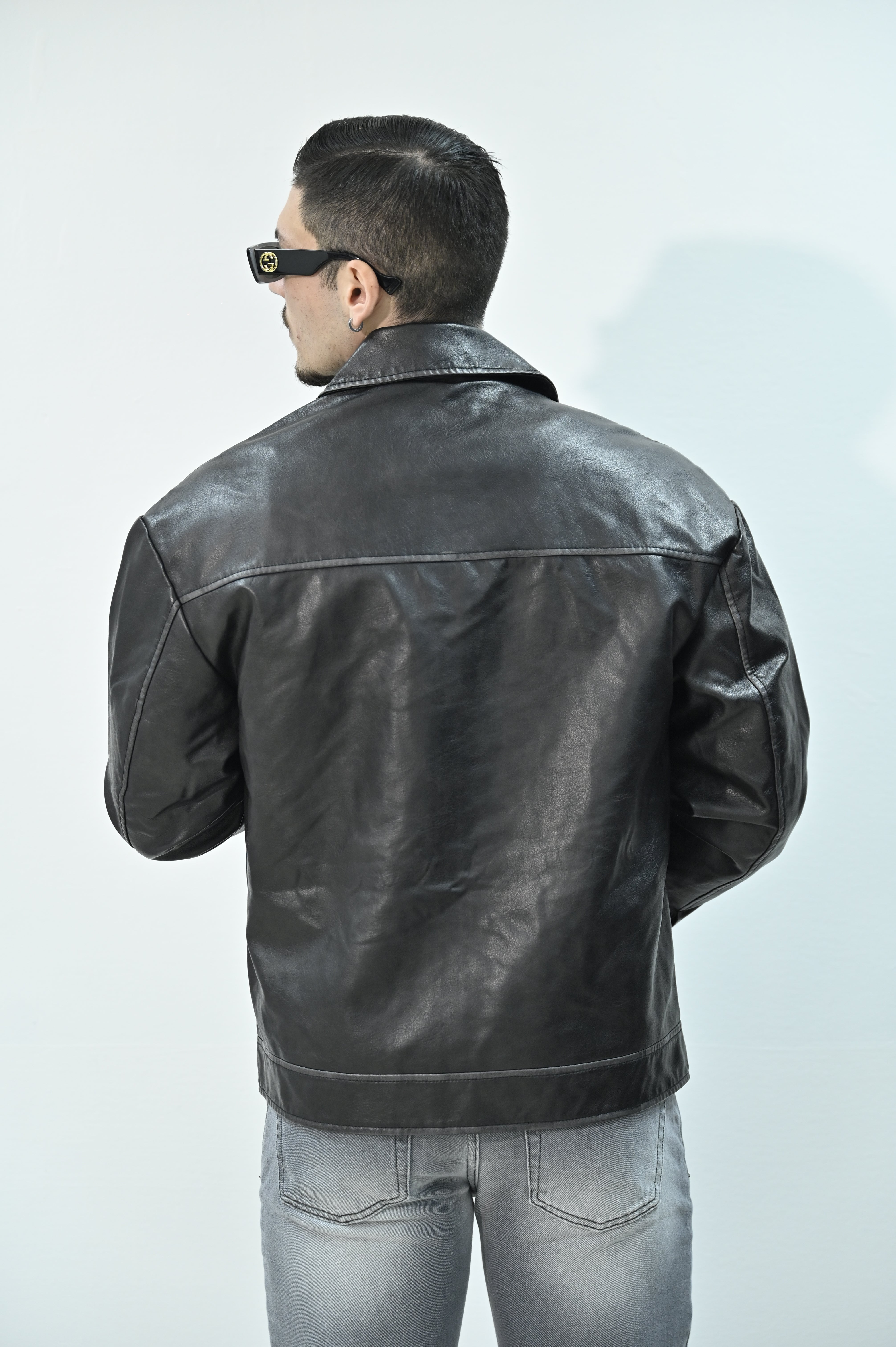 Giacca effetto pelle con tasche