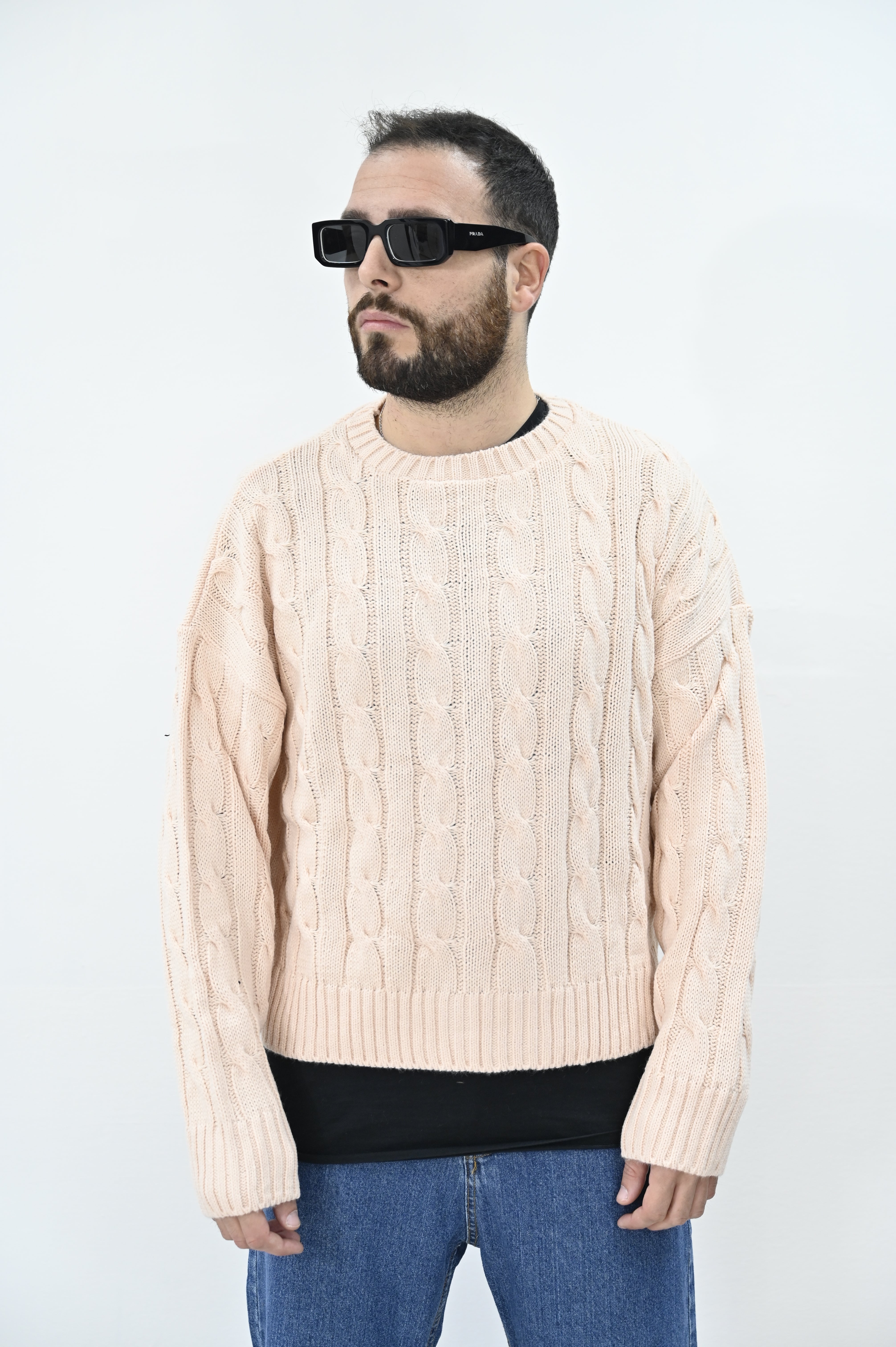 Maglione cropped rosa NJB