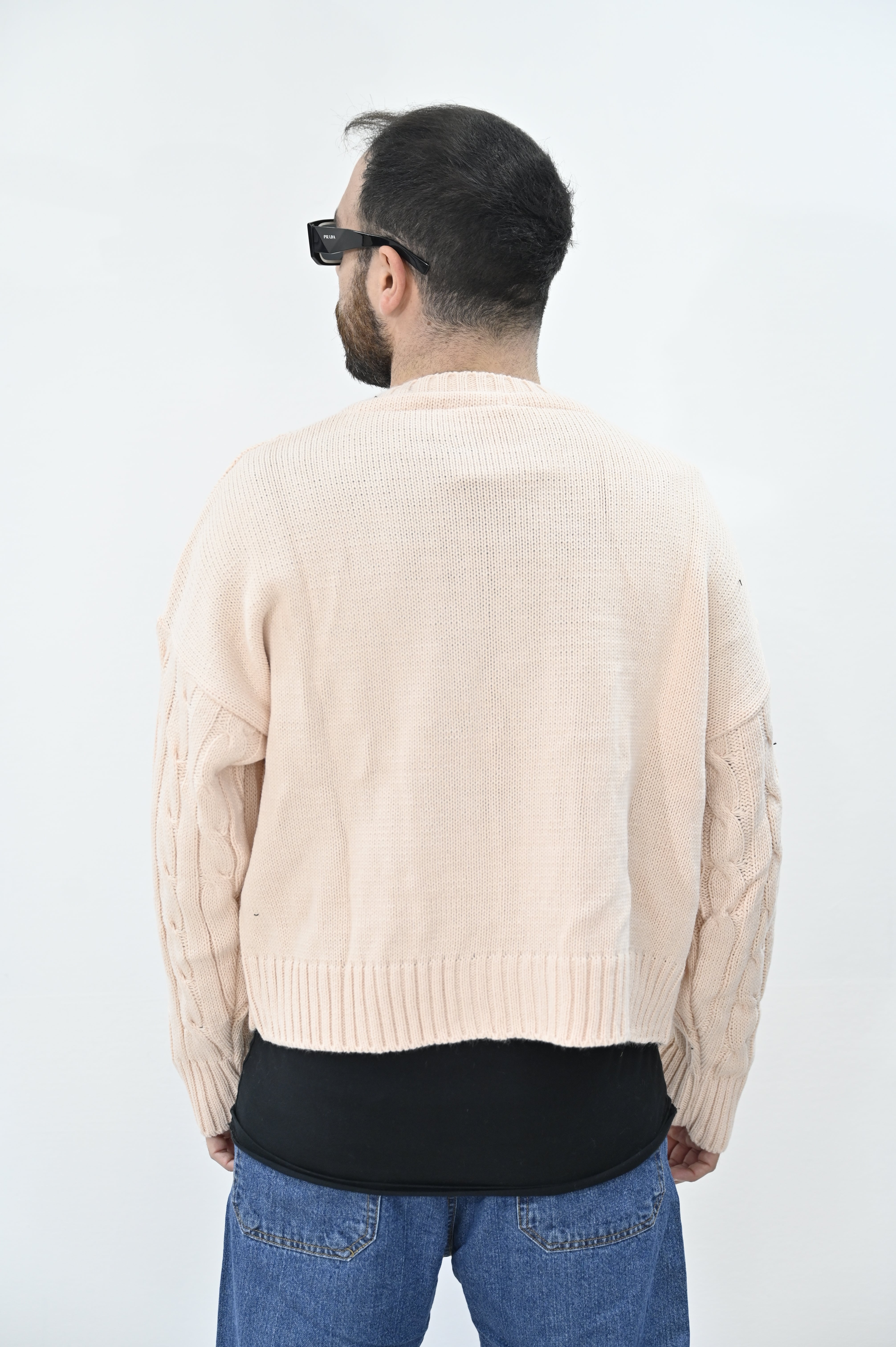 Maglione cropped rosa NJB