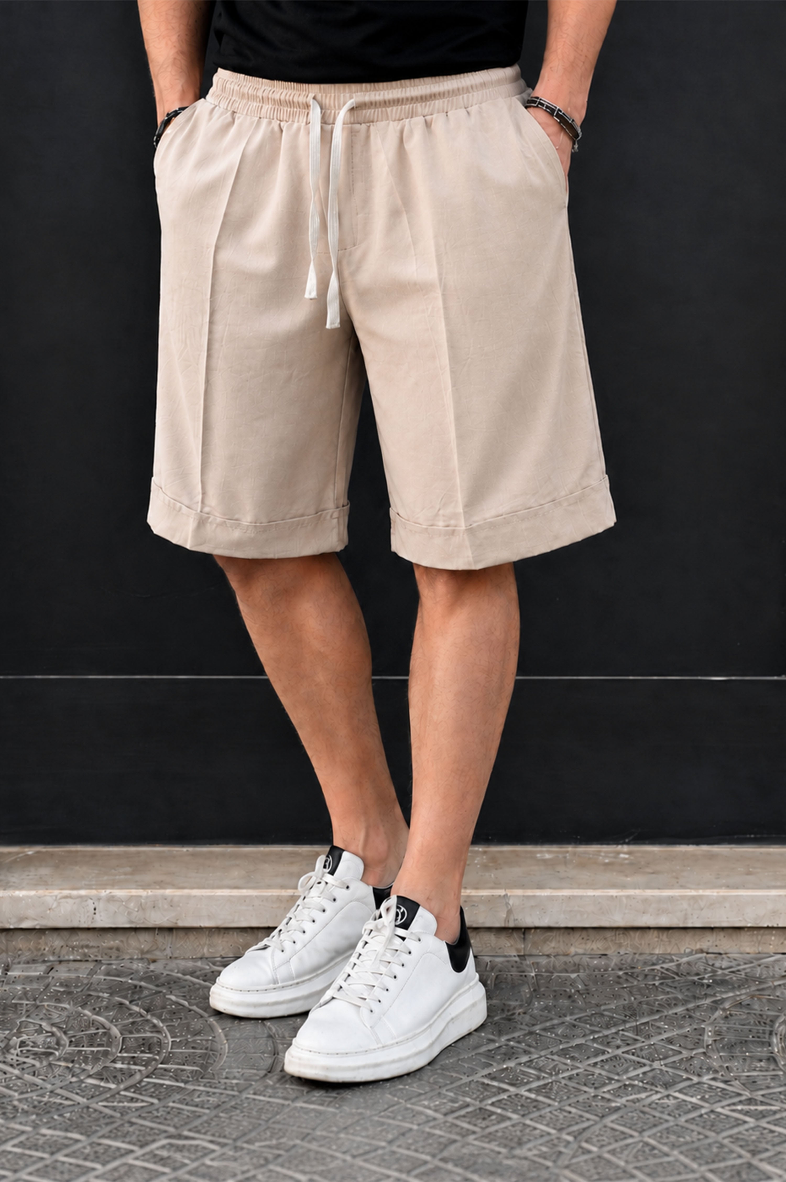 Bermuda piegone beige NJB
