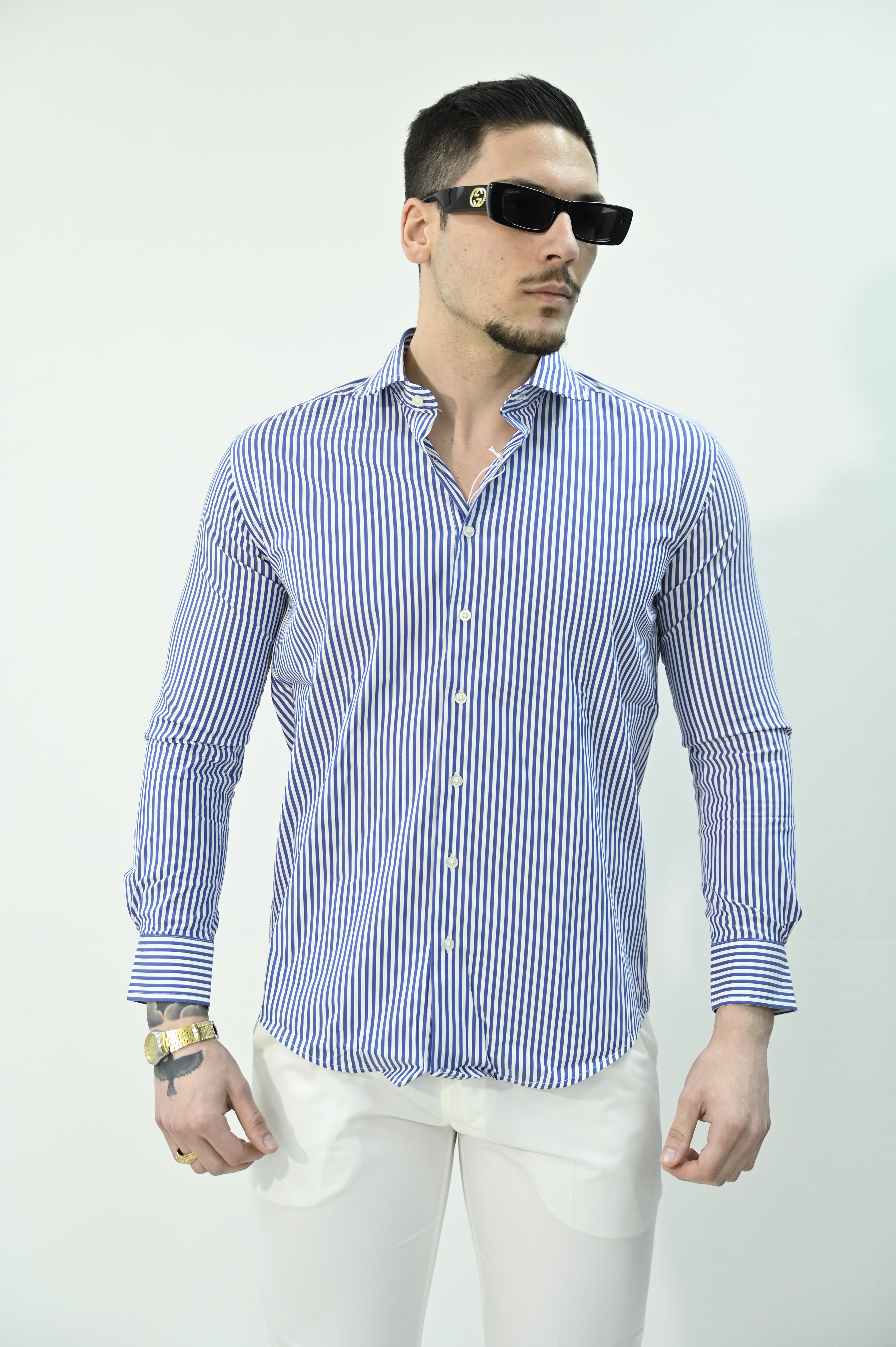 Camicia righe blu