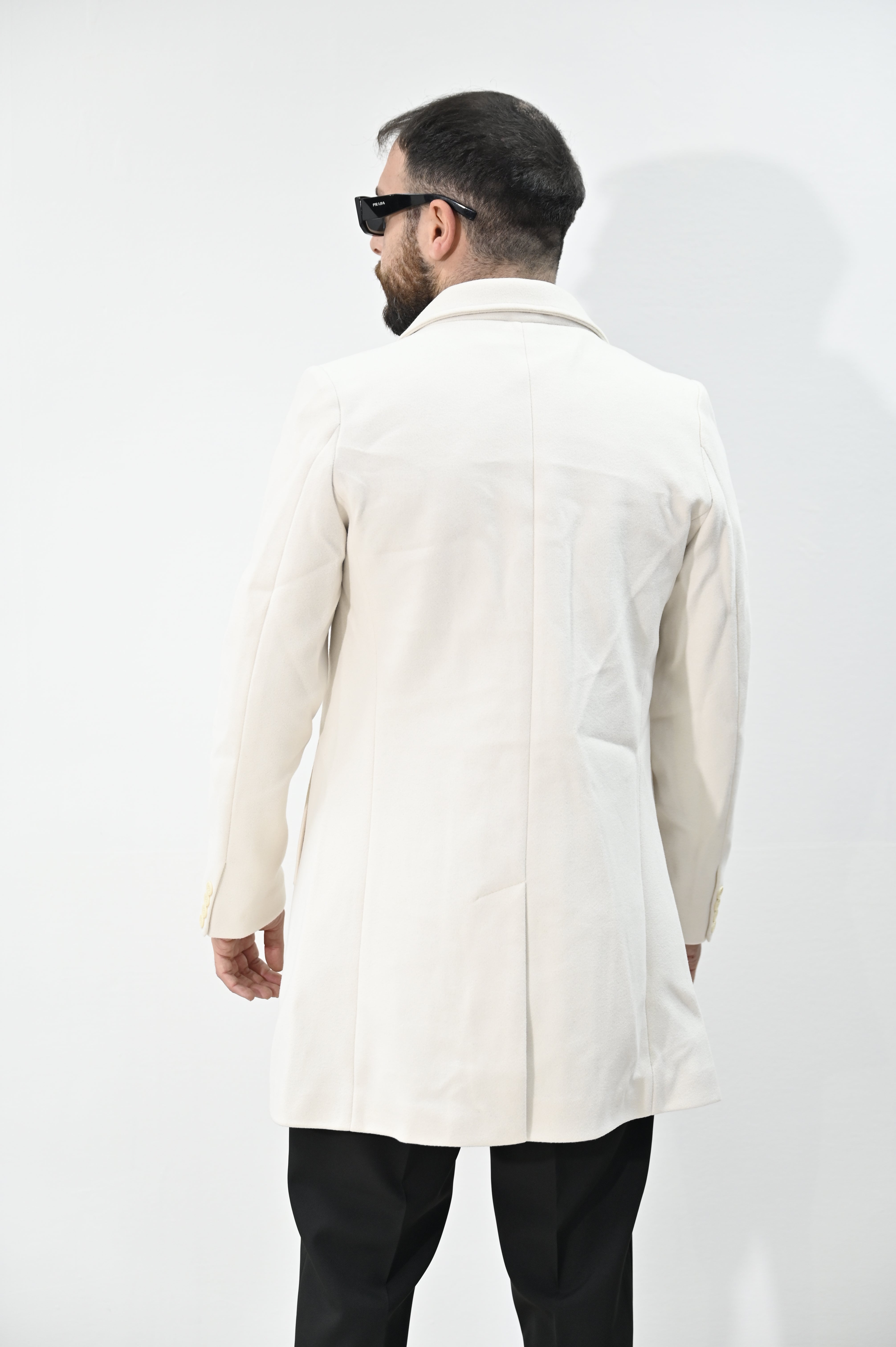 Cappotto monopetto panna