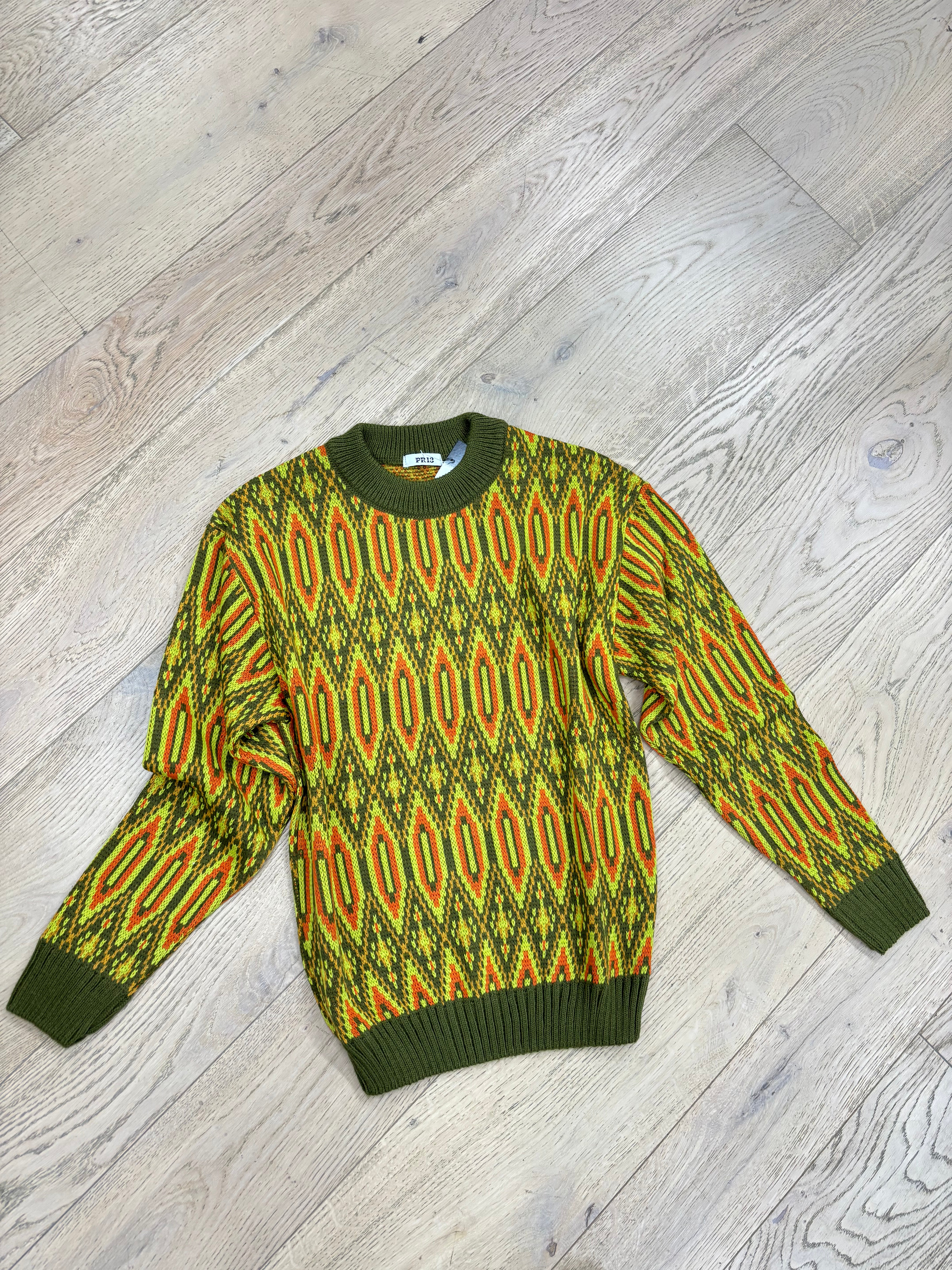 Maglione jacquard ocra