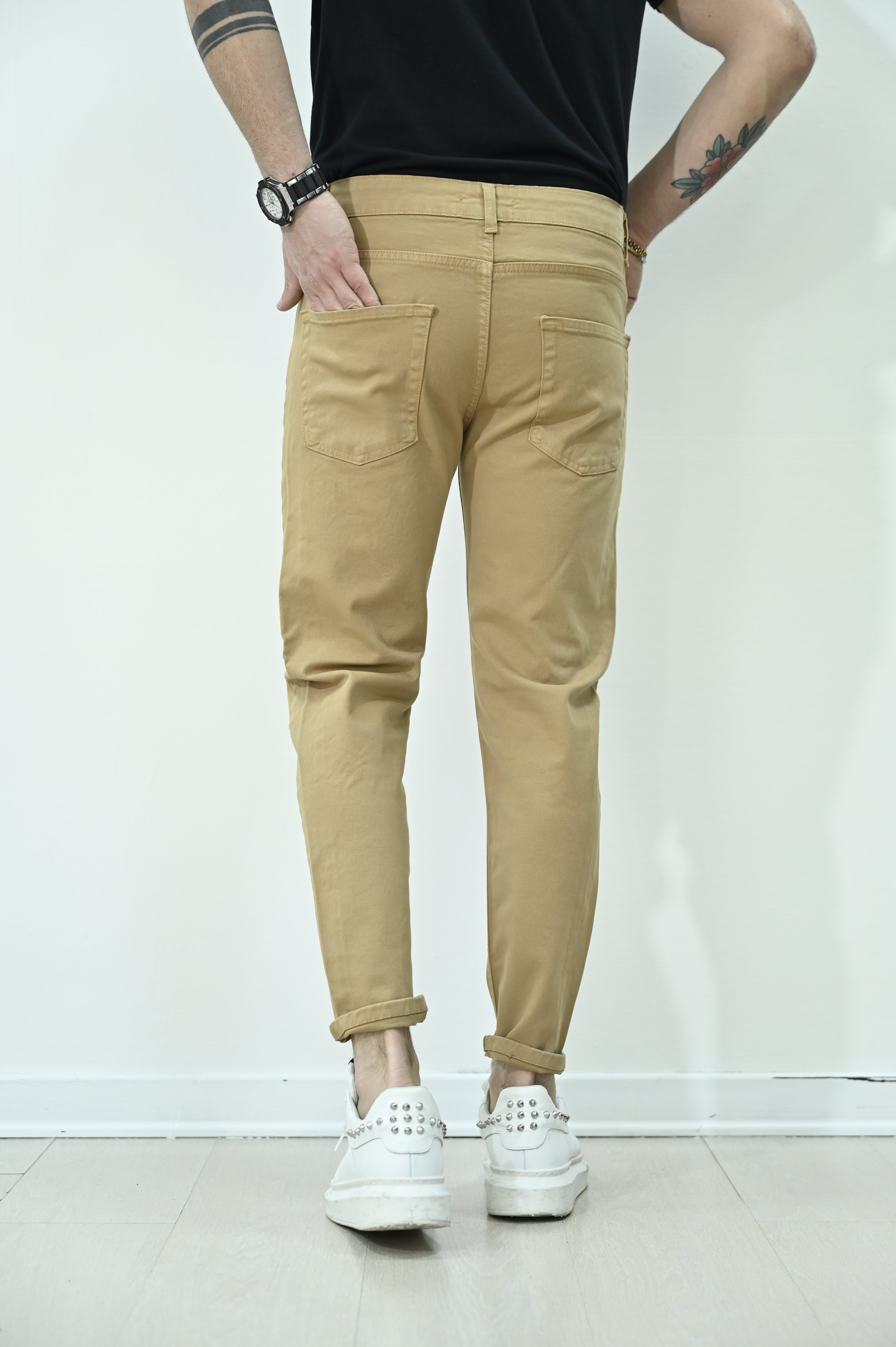 Jeans carrot fit tabacco