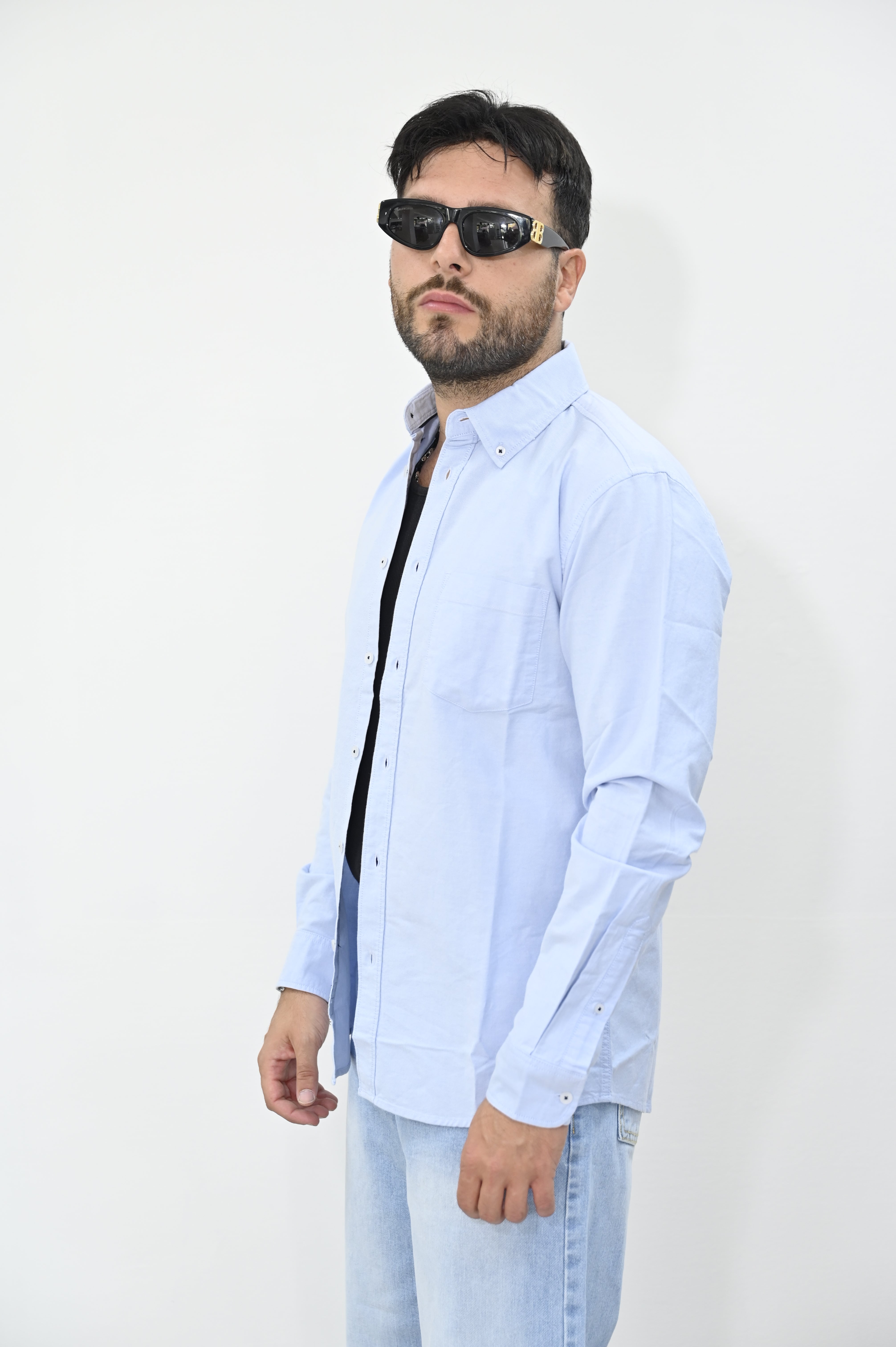 Camicia cotone Oxford azzurra