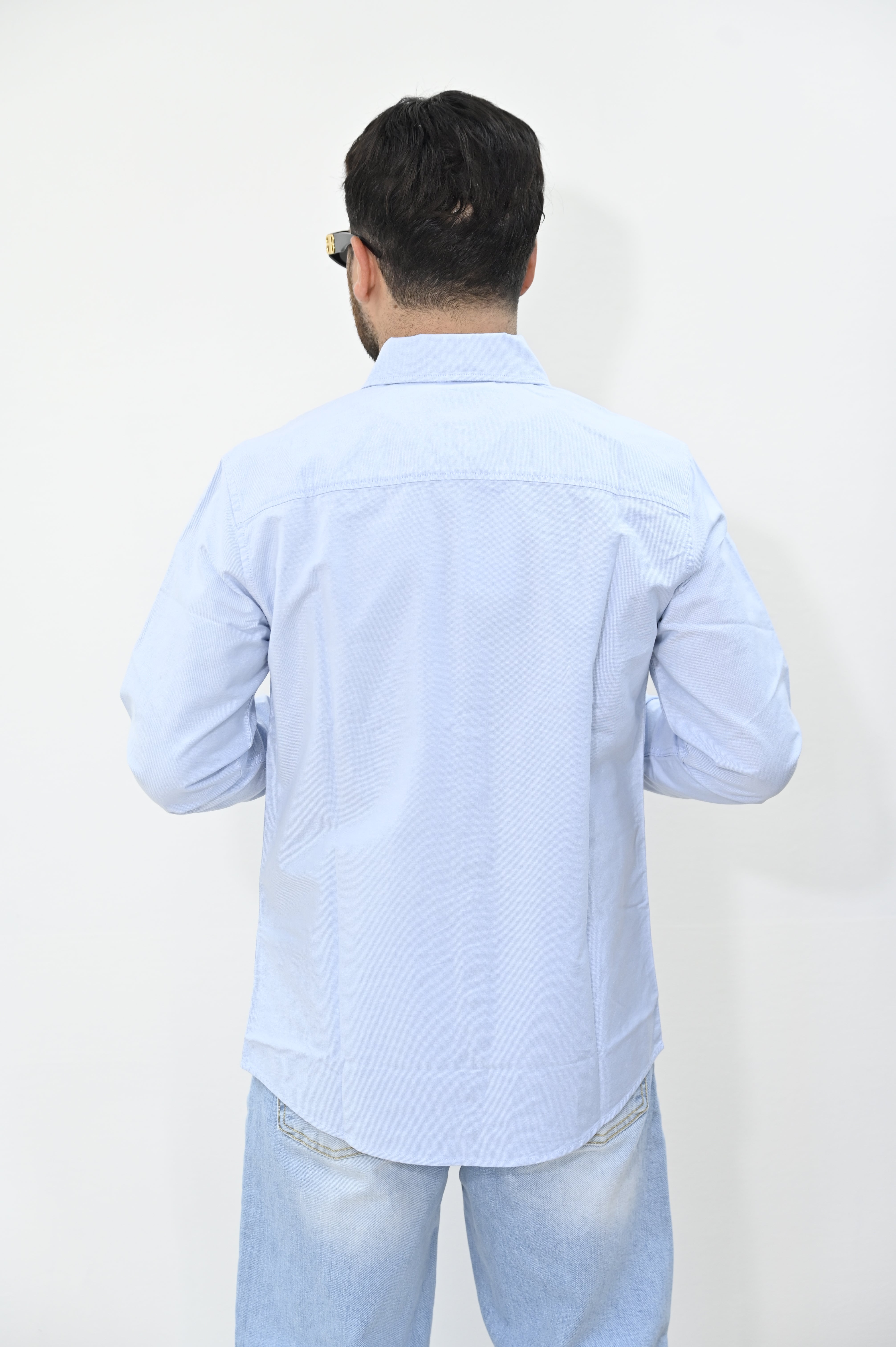 Camicia cotone Oxford azzurra