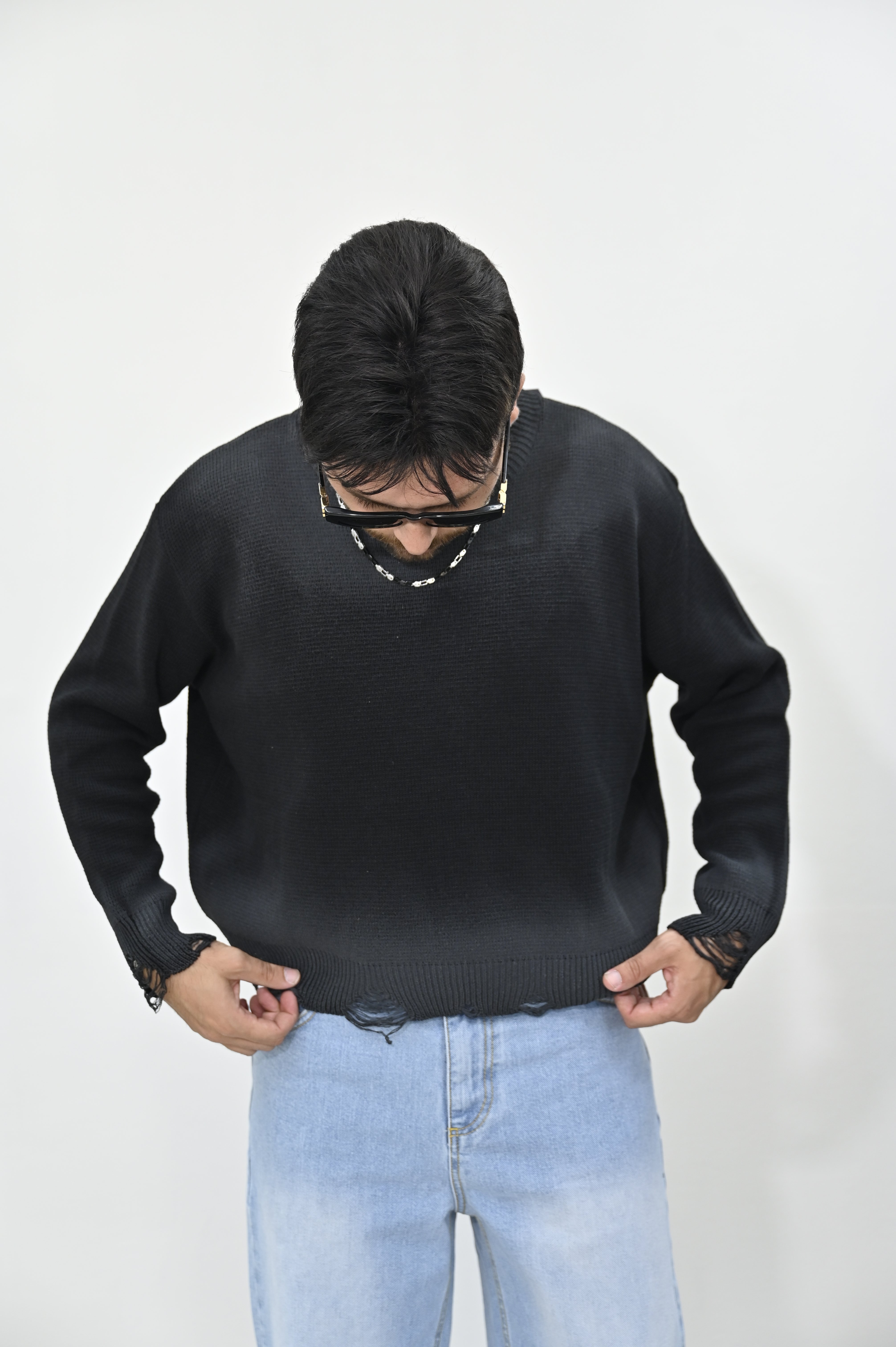 Maglione crop nero Nope