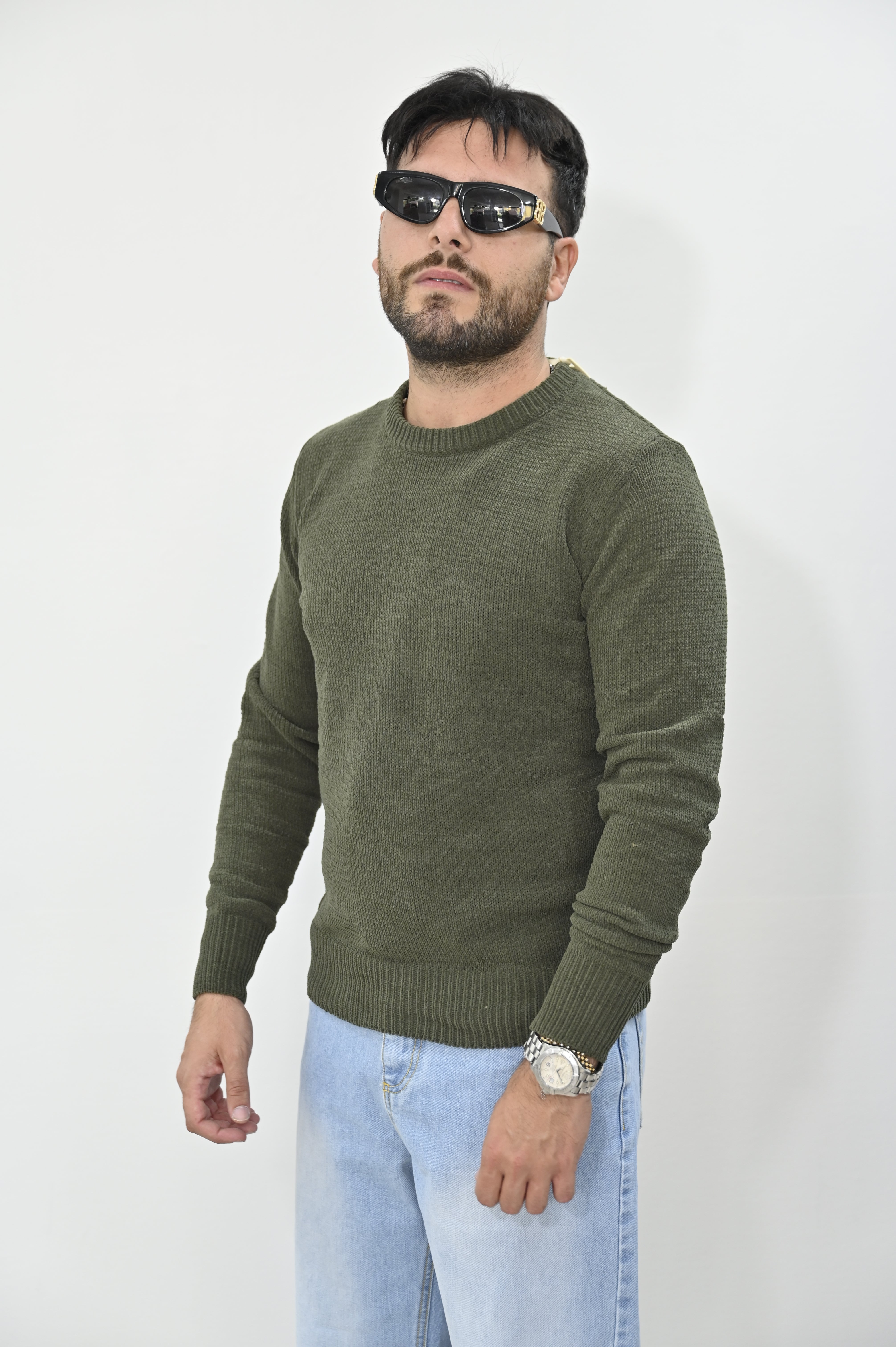 Maglione Gianni Lupo ciniglia verde