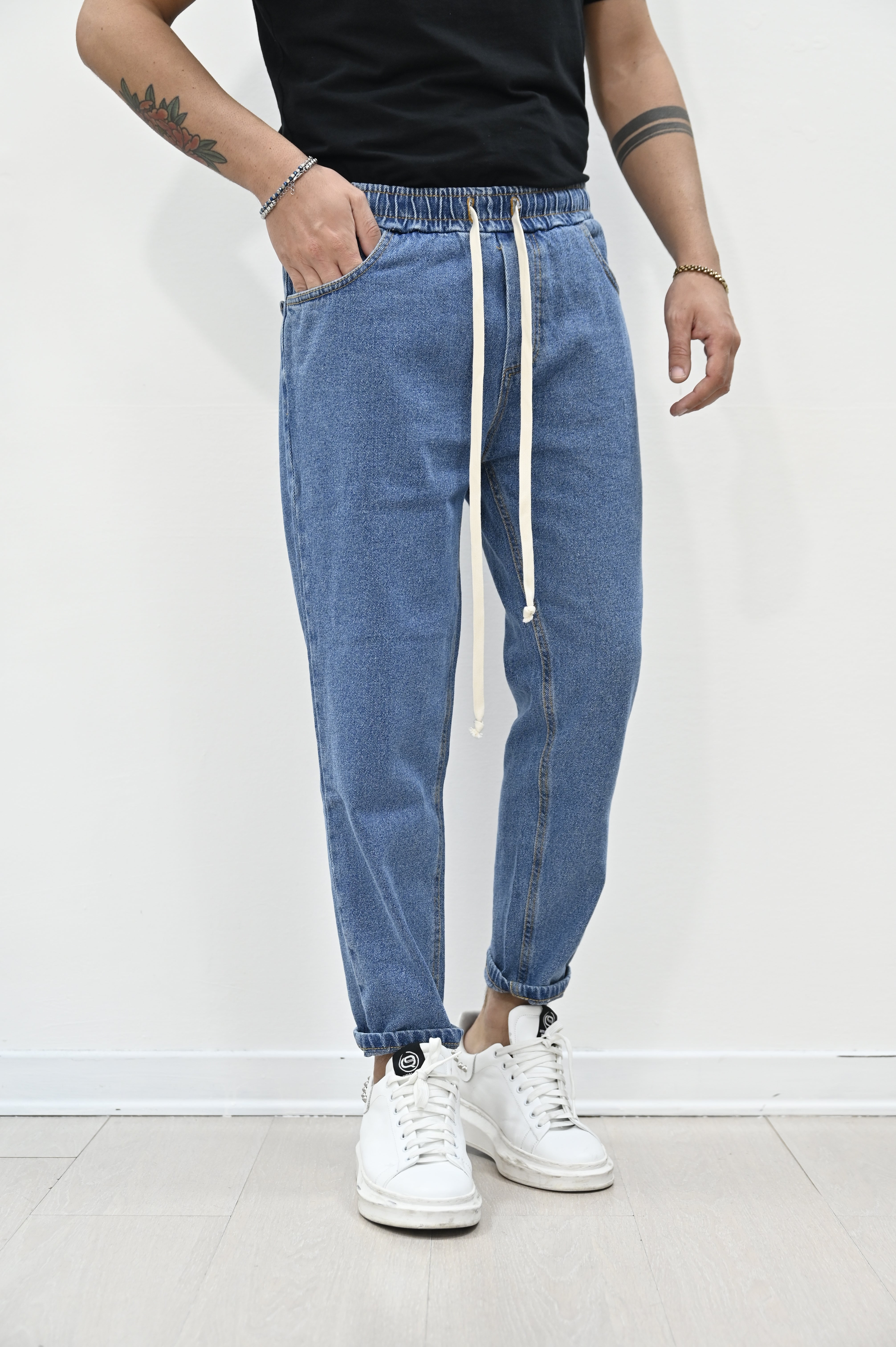 Jeans jogger lav. medio