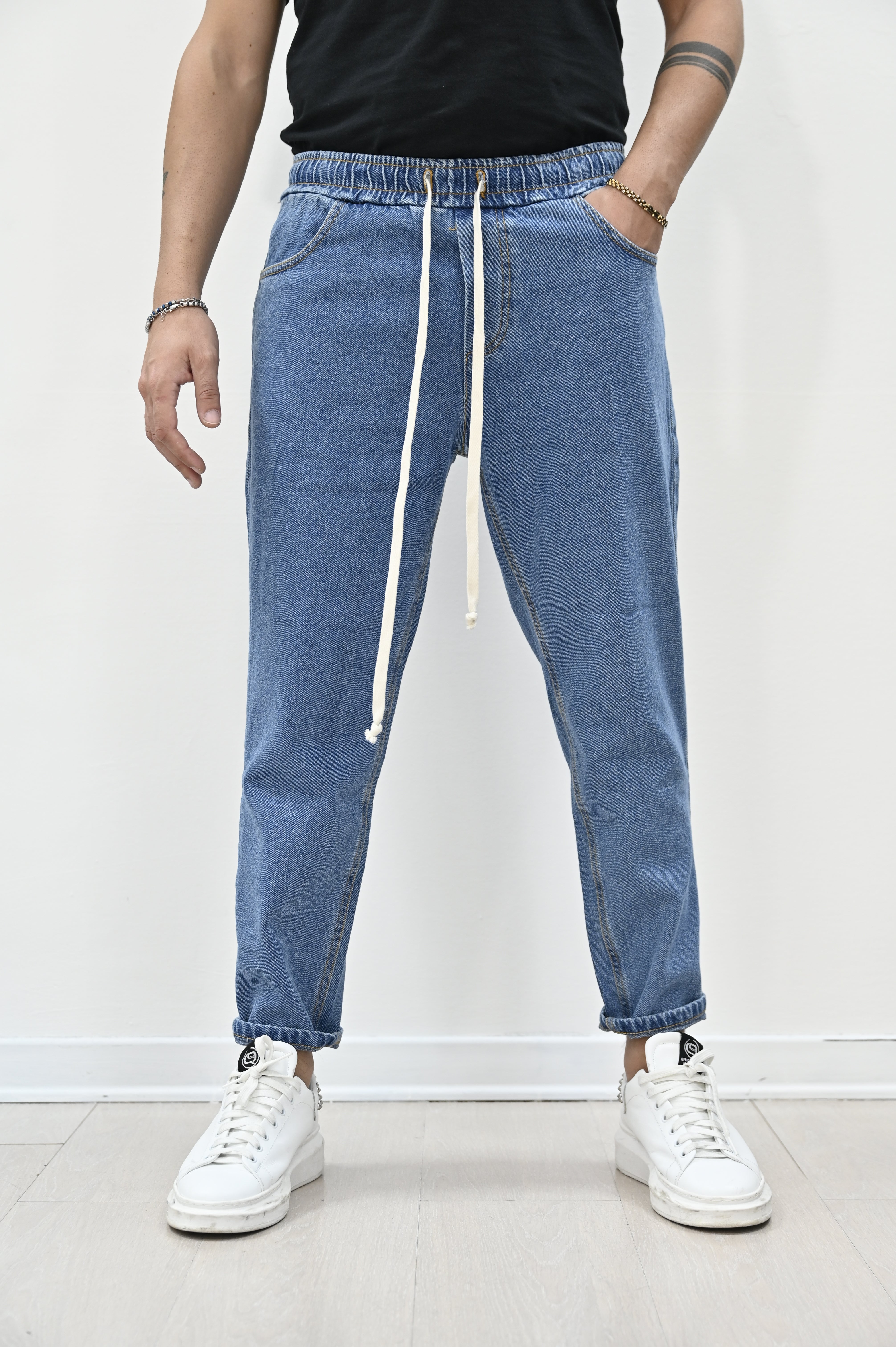 Jeans jogger lav. medio