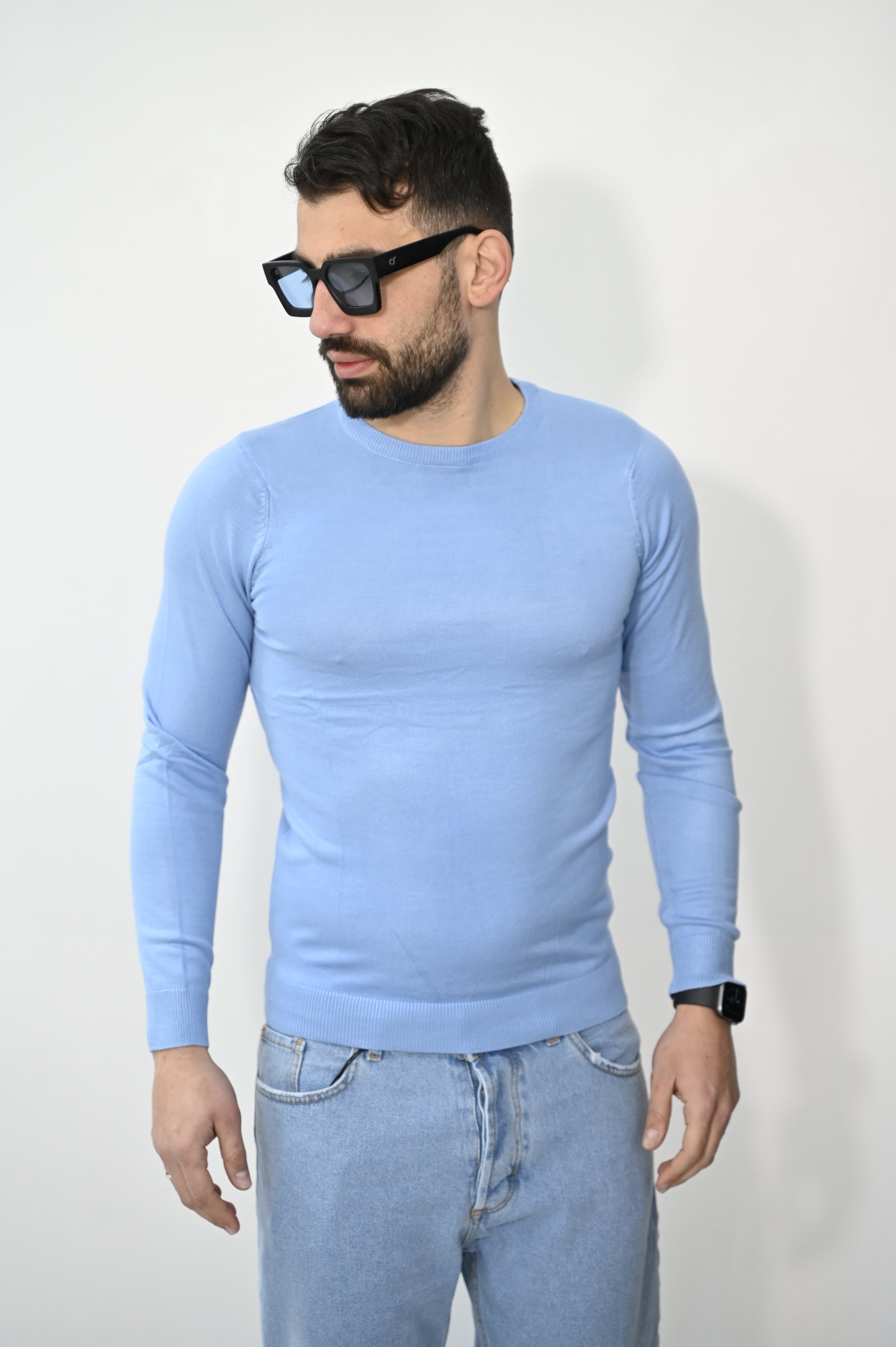 Maglioncino basic azzurro