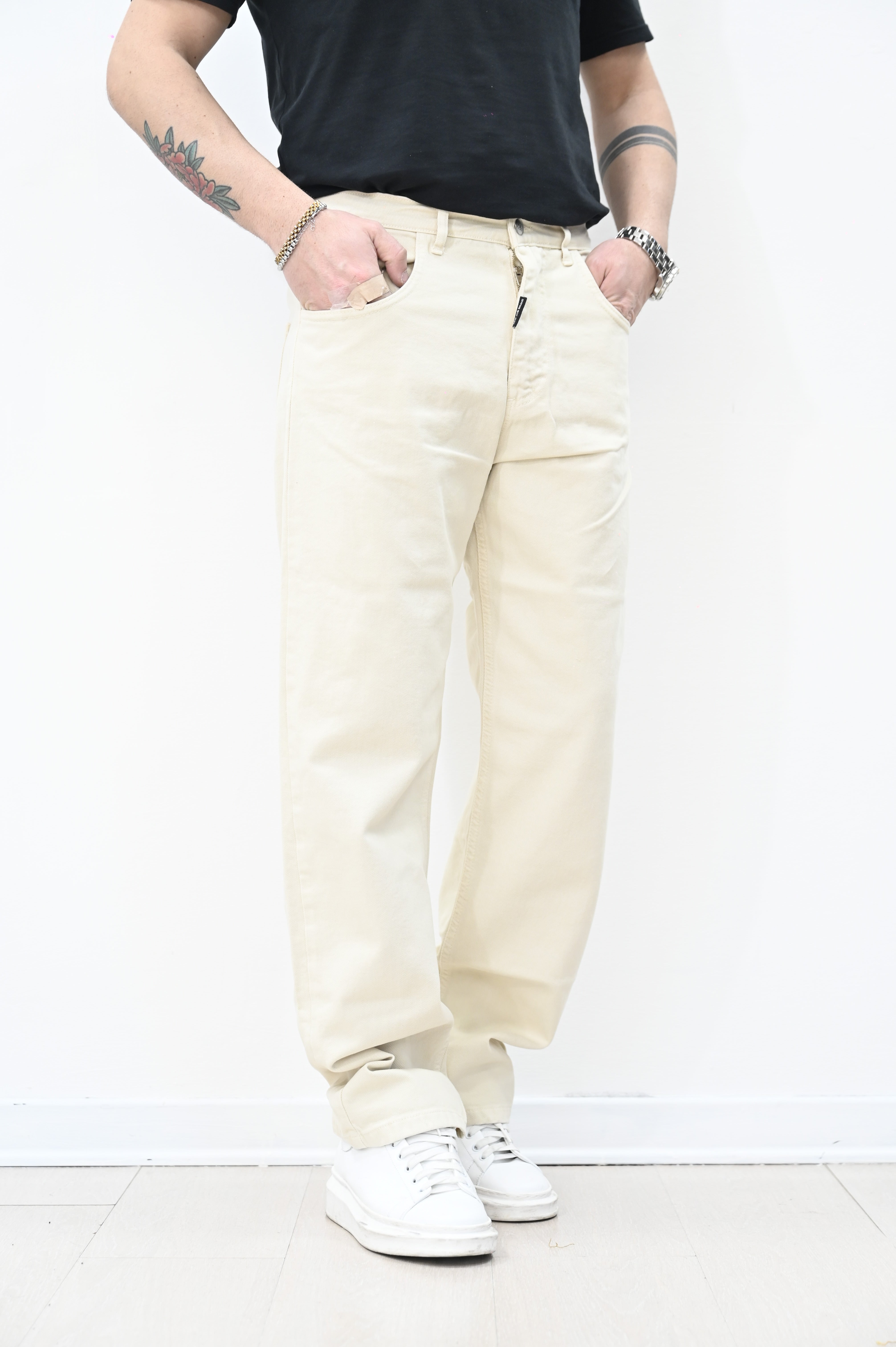 Jeans loose beige NJB