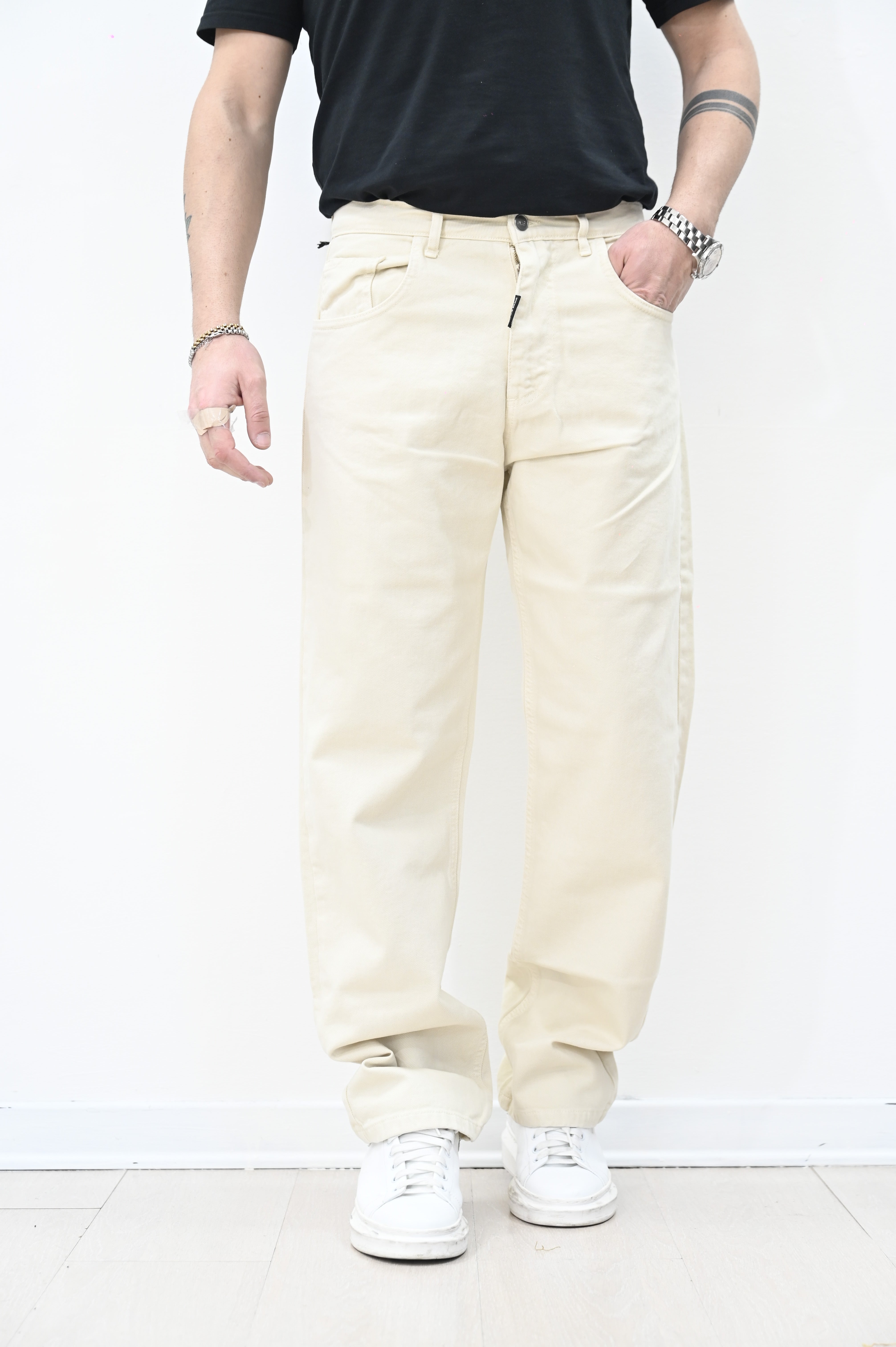 Jeans loose beige NJB