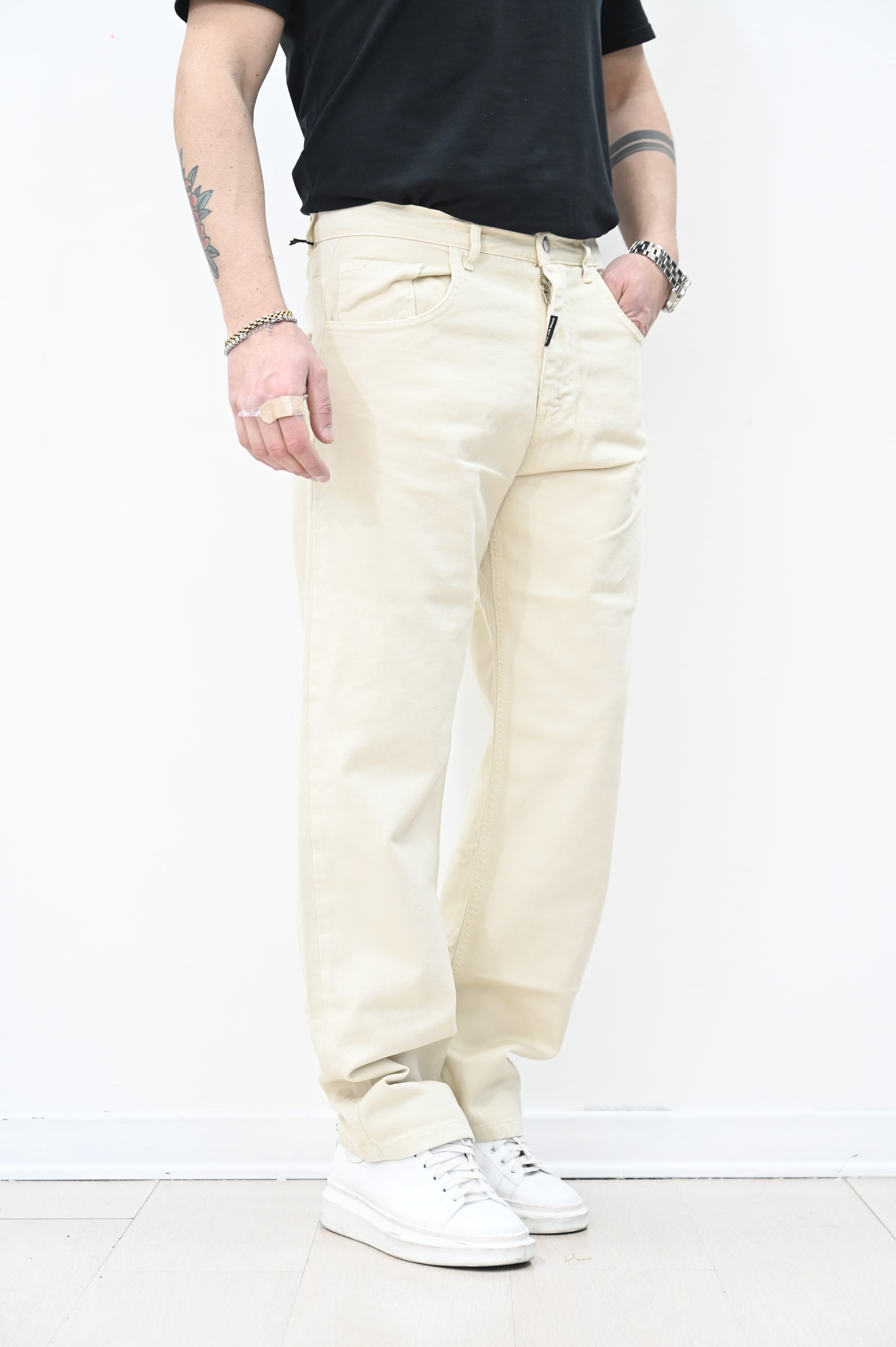 Jeans loose beige NJB