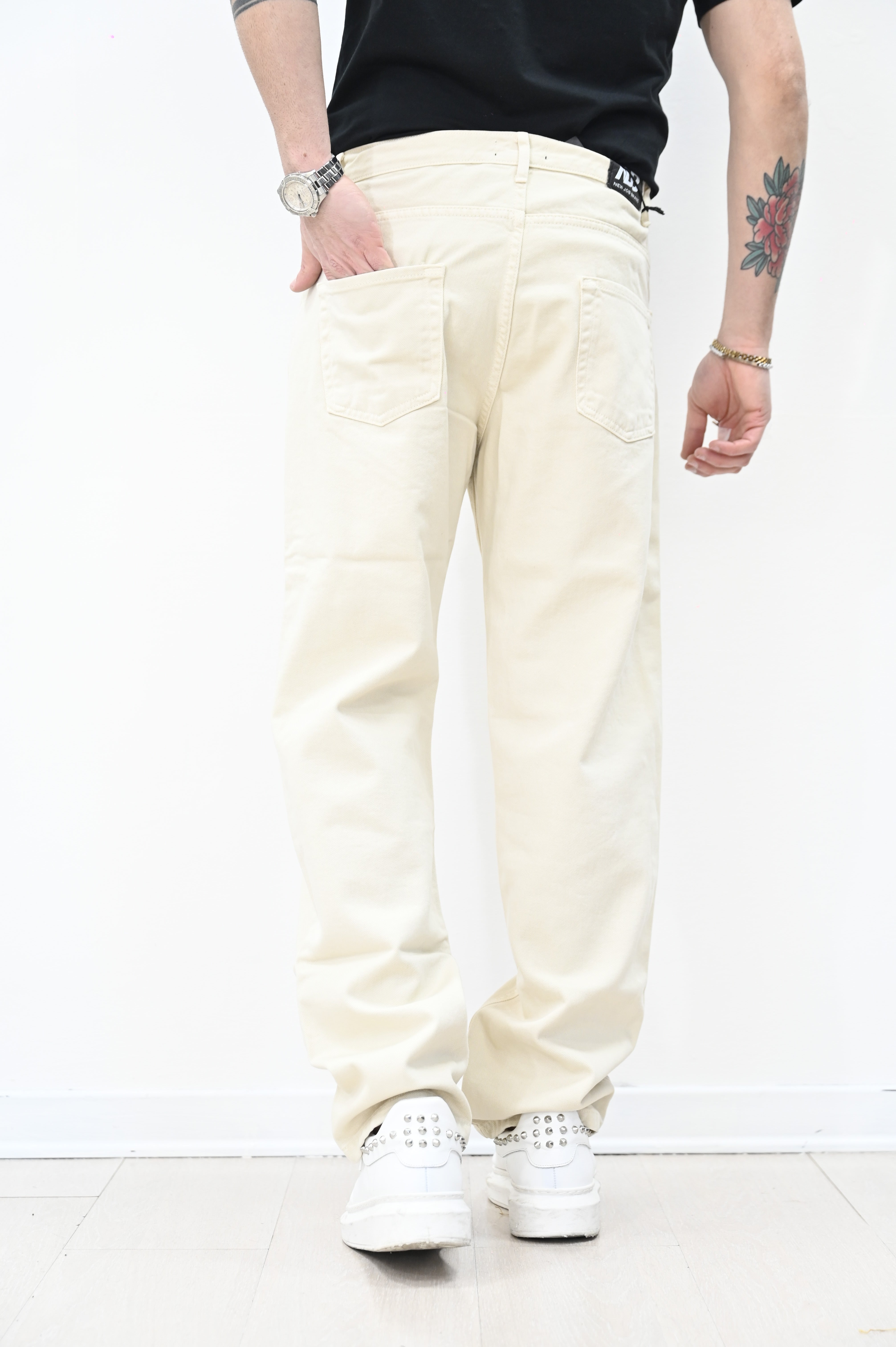 Jeans loose beige NJB