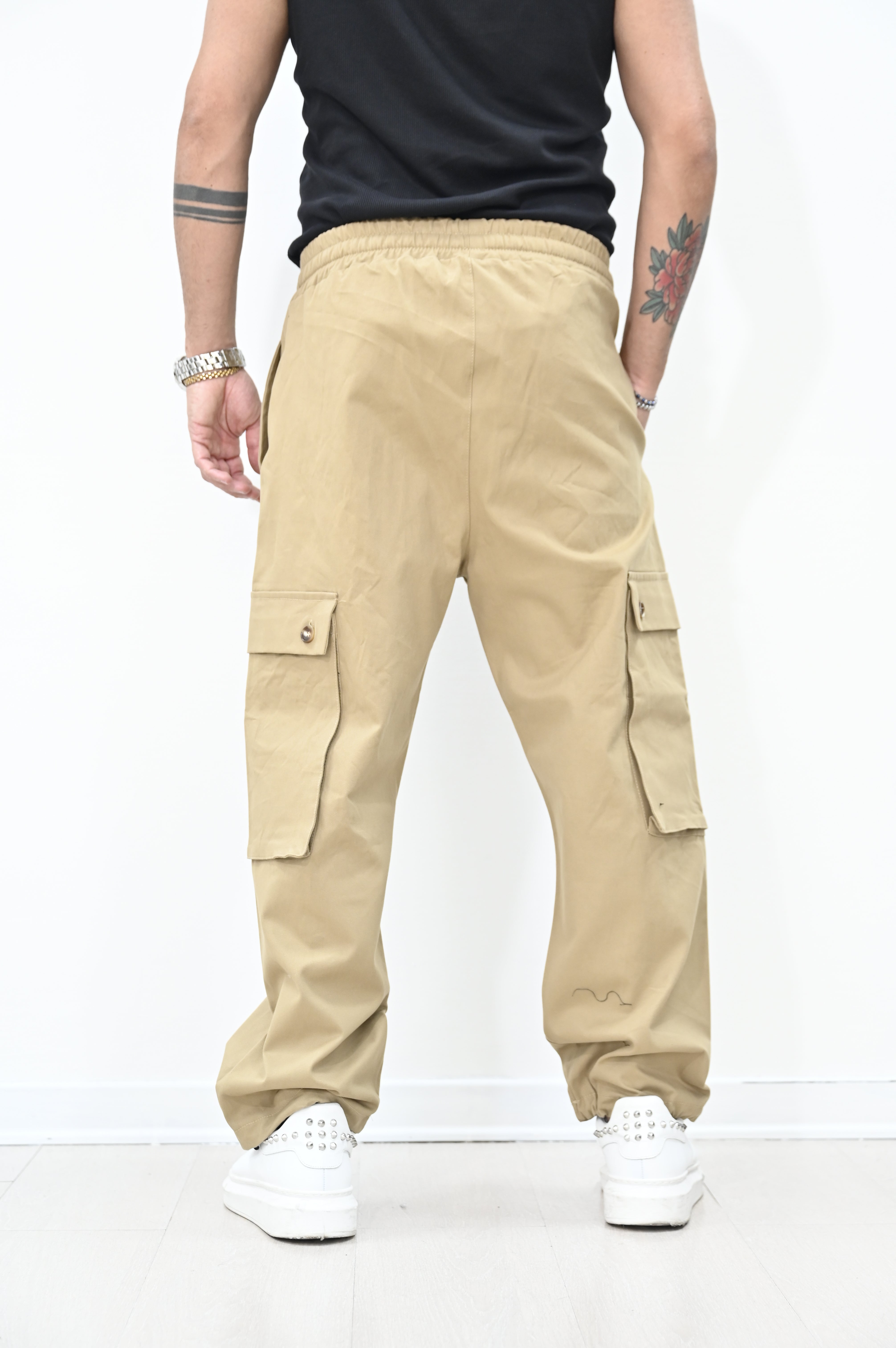 Pantacargo in gambardina sabbia NJB