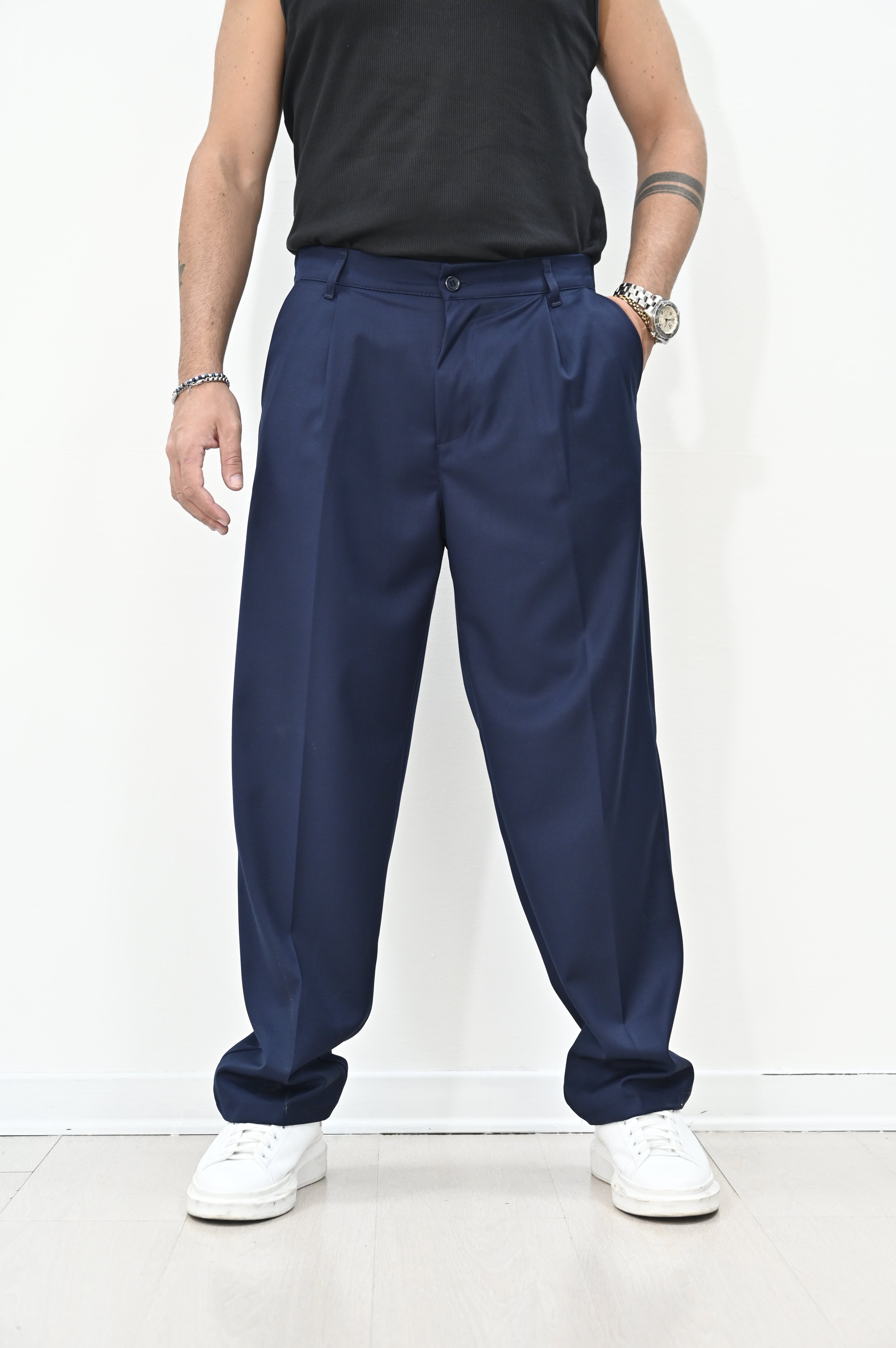 Pantalone loose fit blu Nope