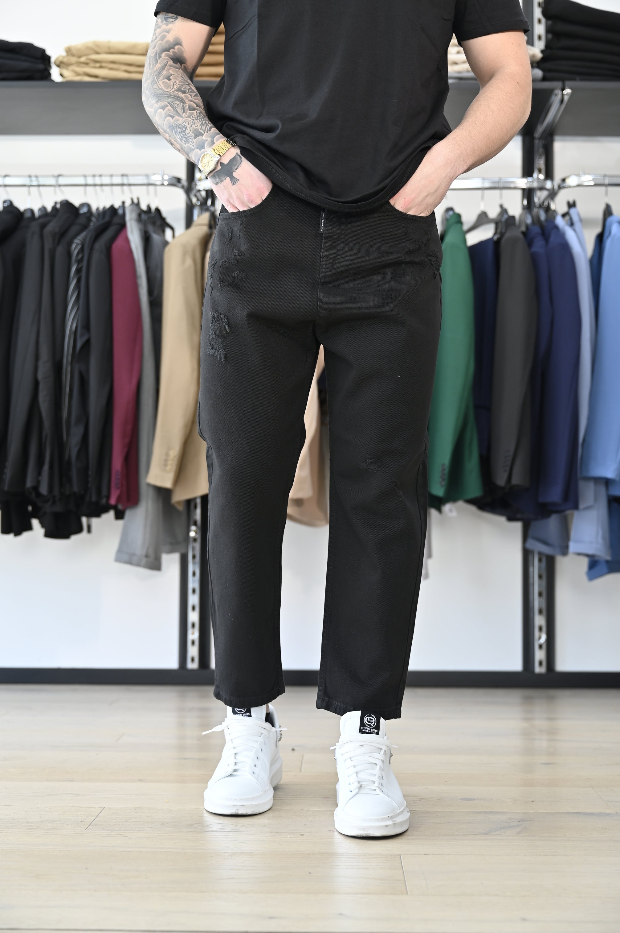 Jeans nero rotture NJB