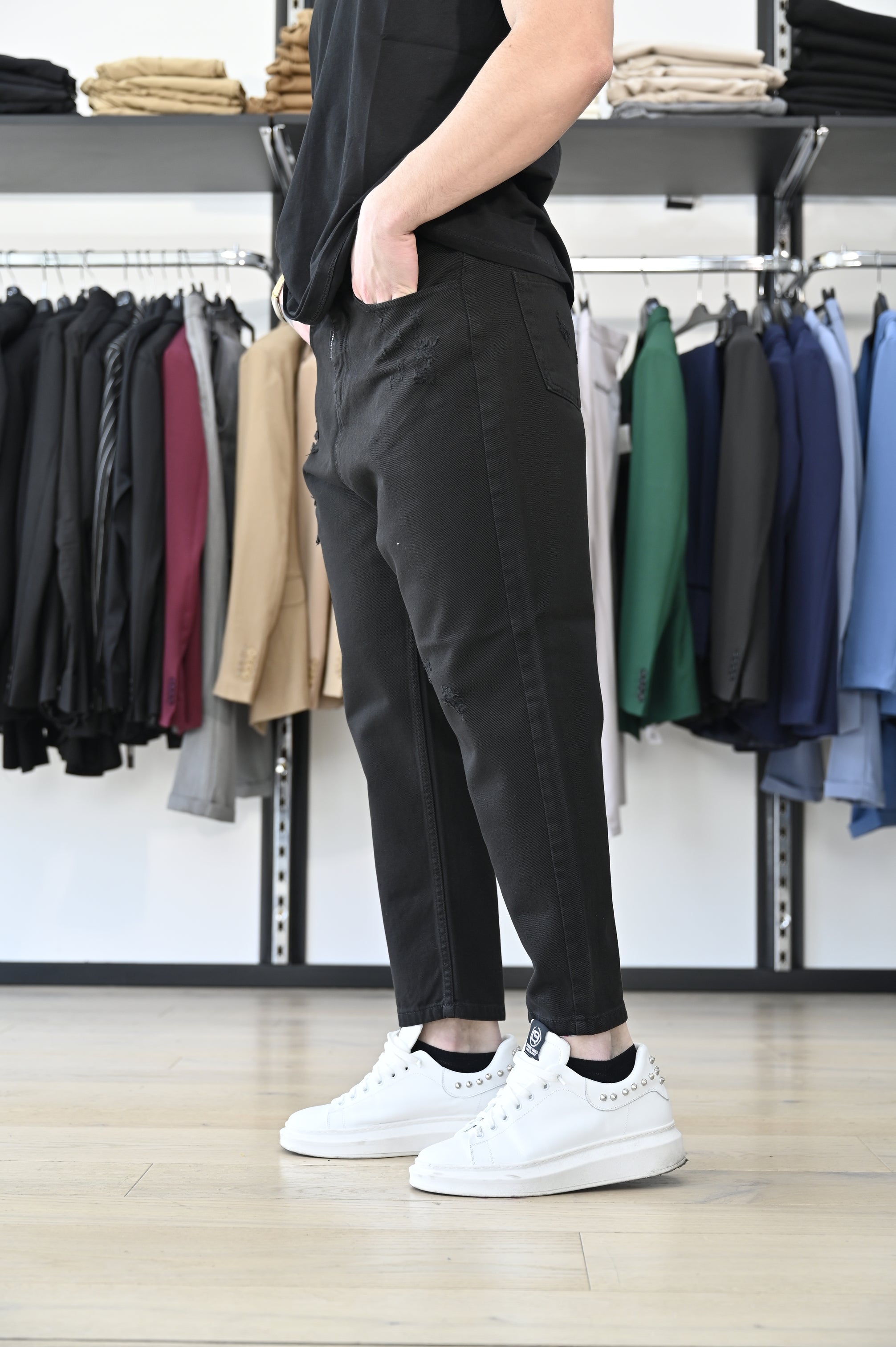 Jeans nero rotture NJB