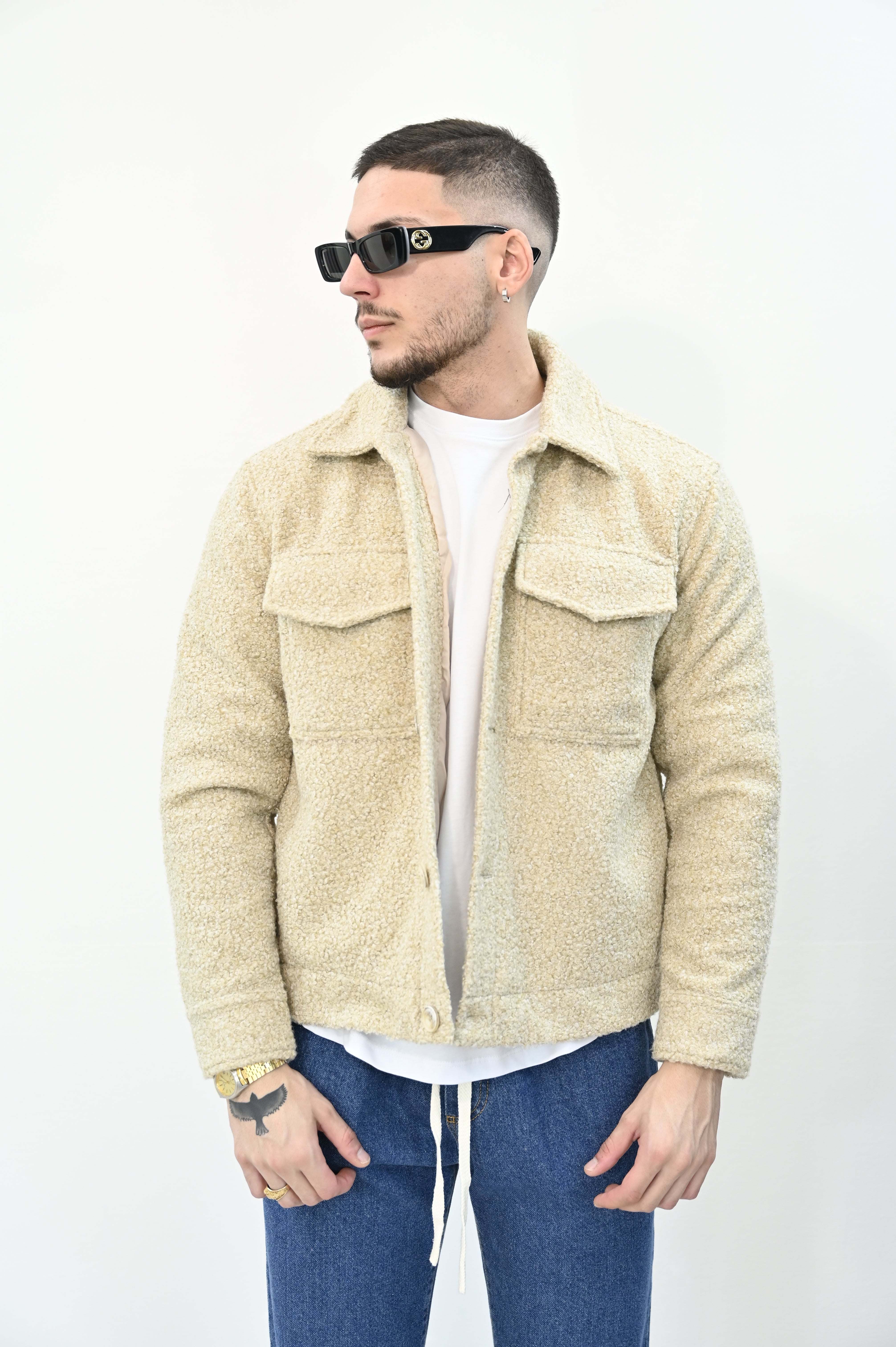 Giacca teddy beige