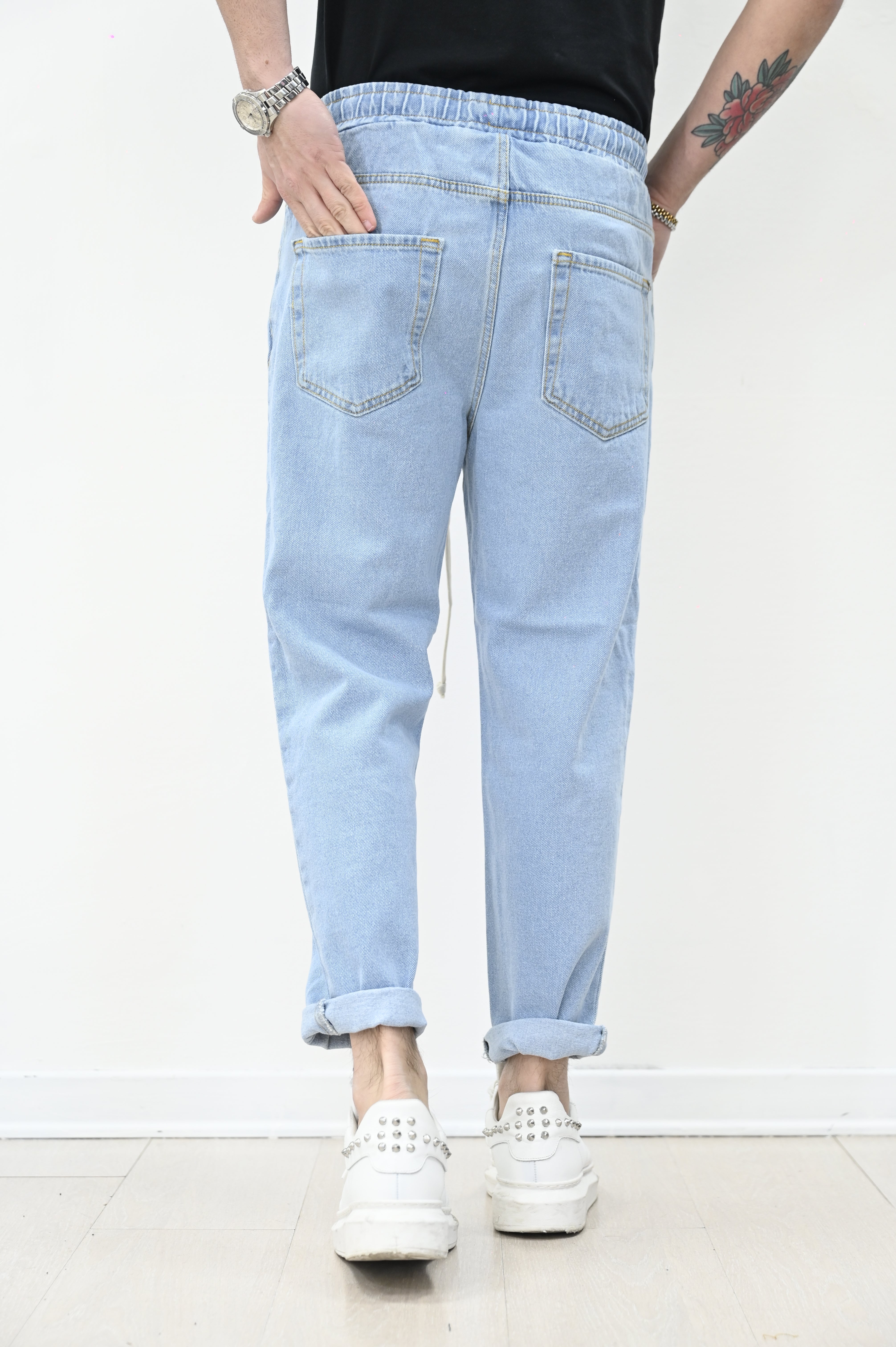 Jeans jogger lav. chiaro