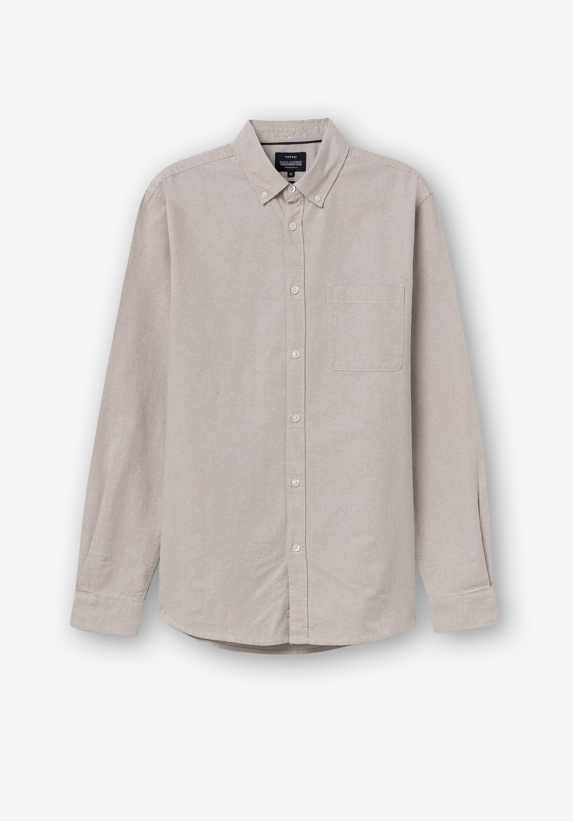 Camicia cotone Oxford beige