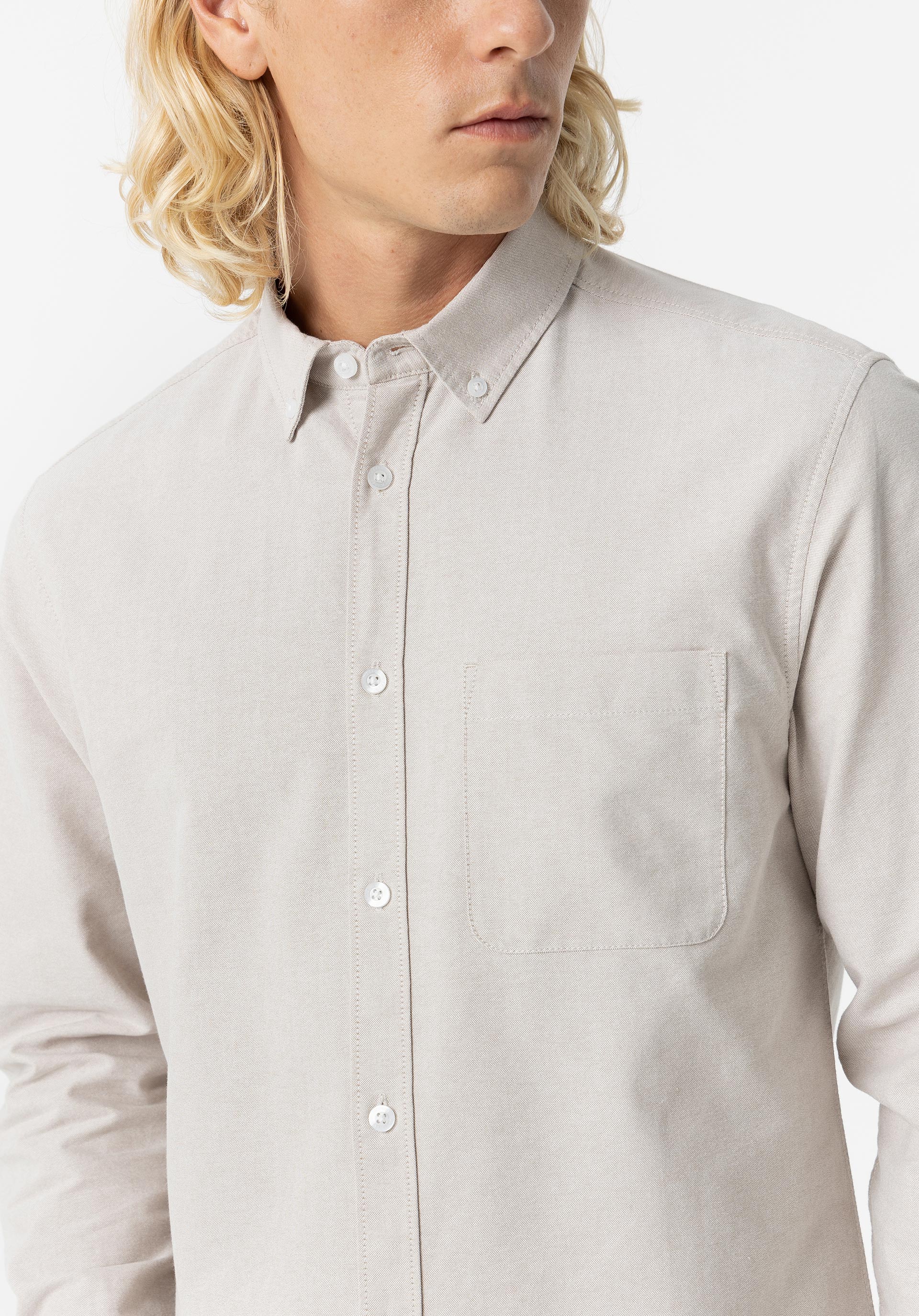 Camicia cotone Oxford beige