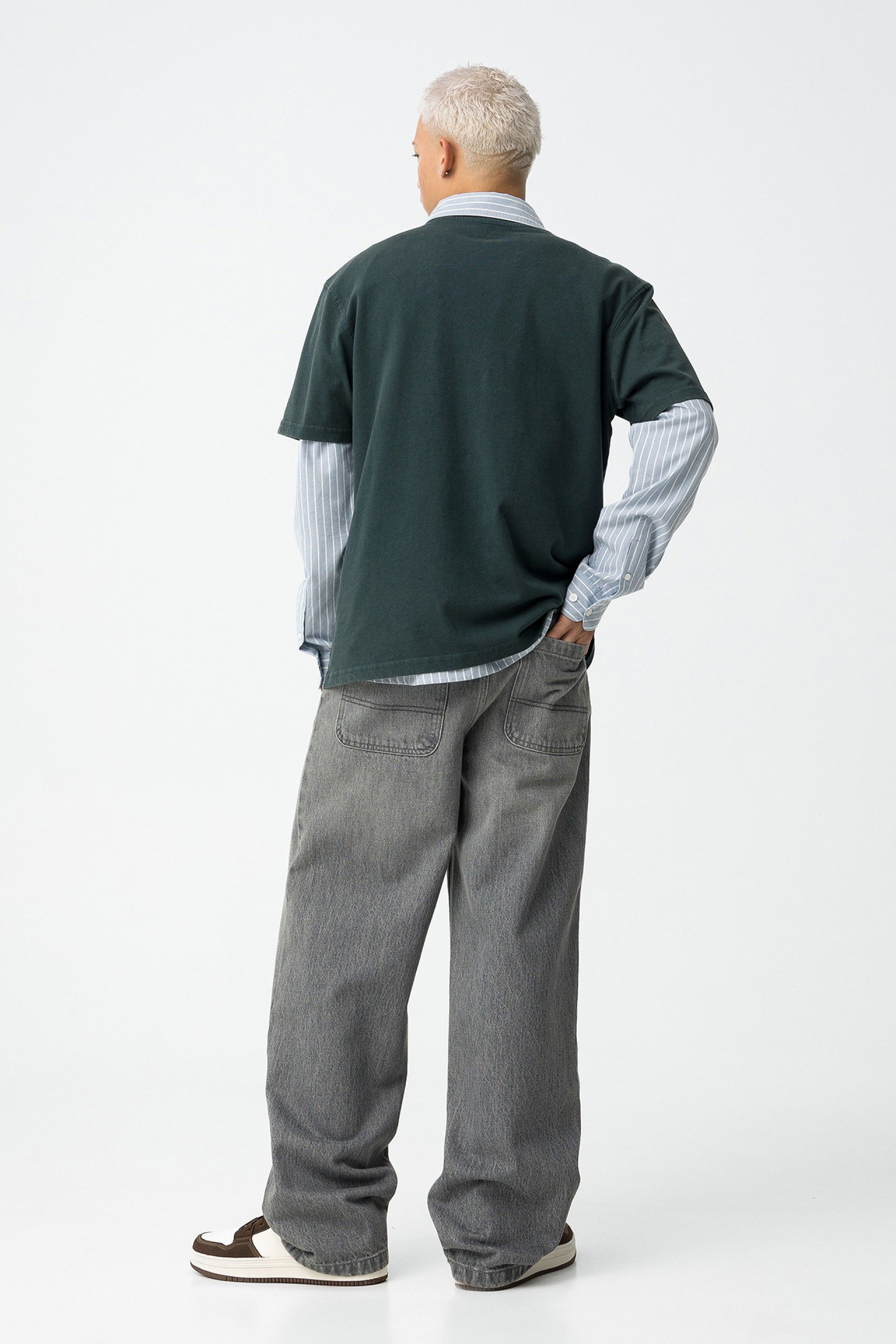 Jeans baggy grigio Tiffosi