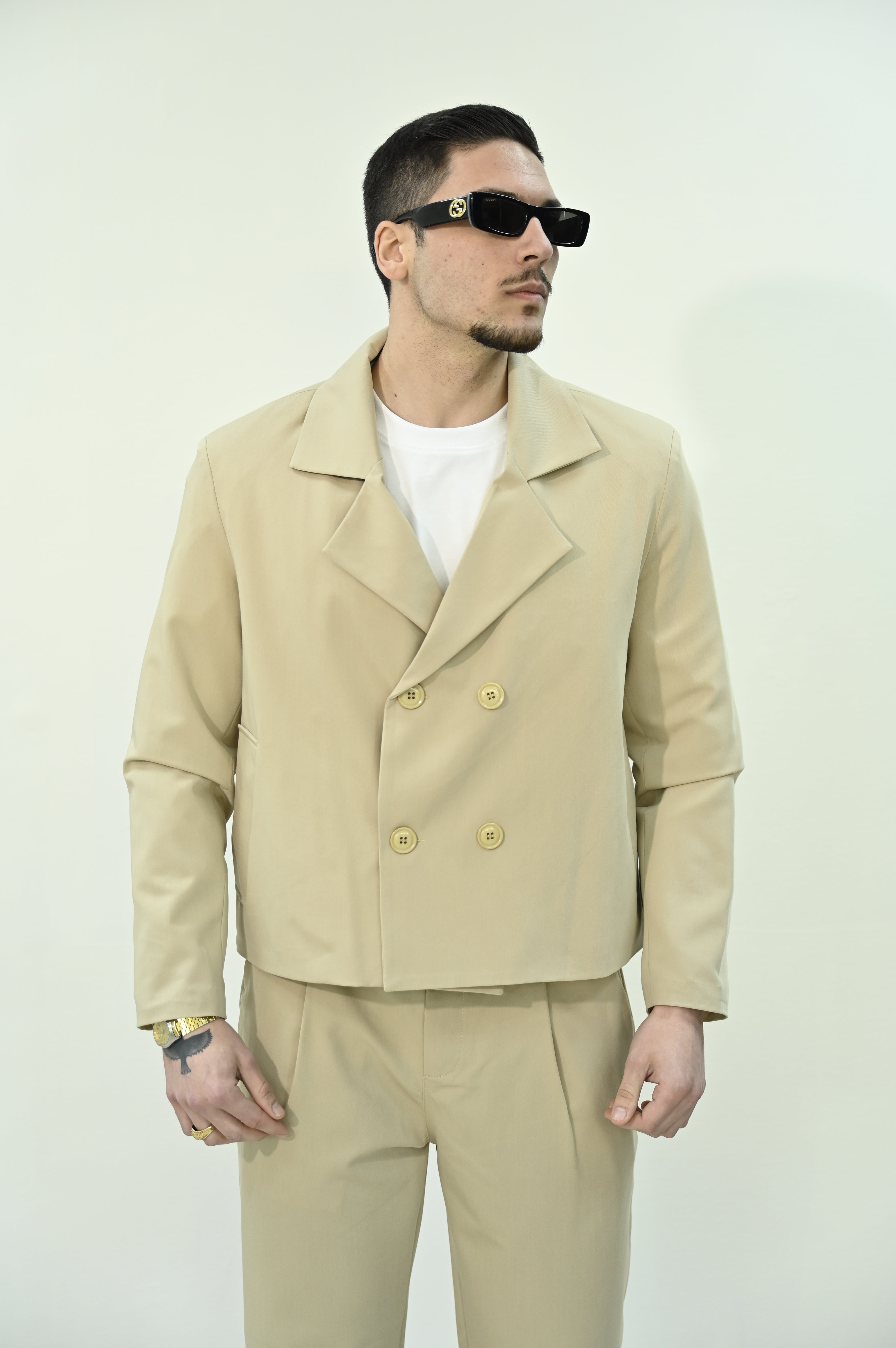 Abito cropped beige
