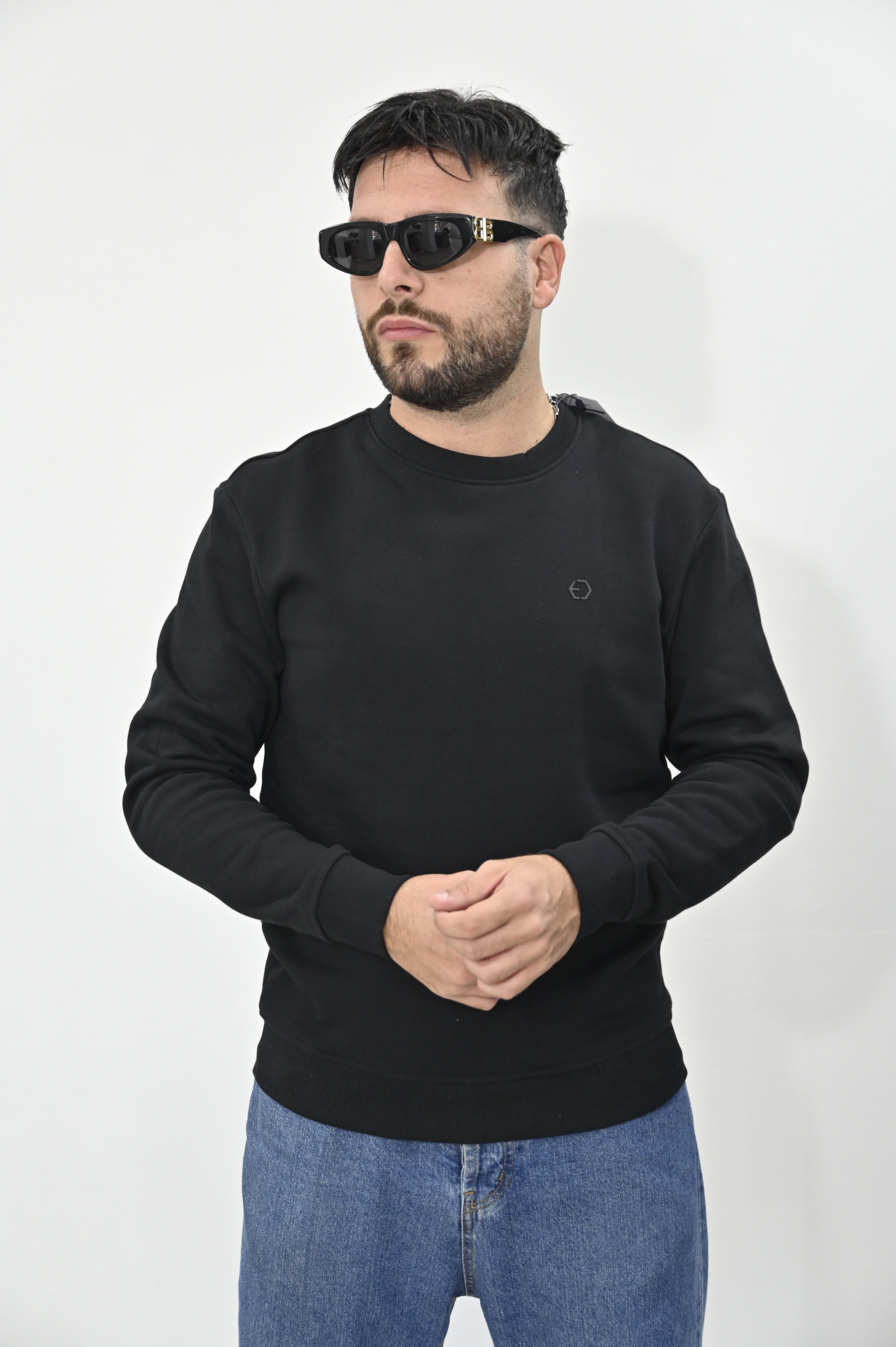 Felpa girocollo nera Tiffosi