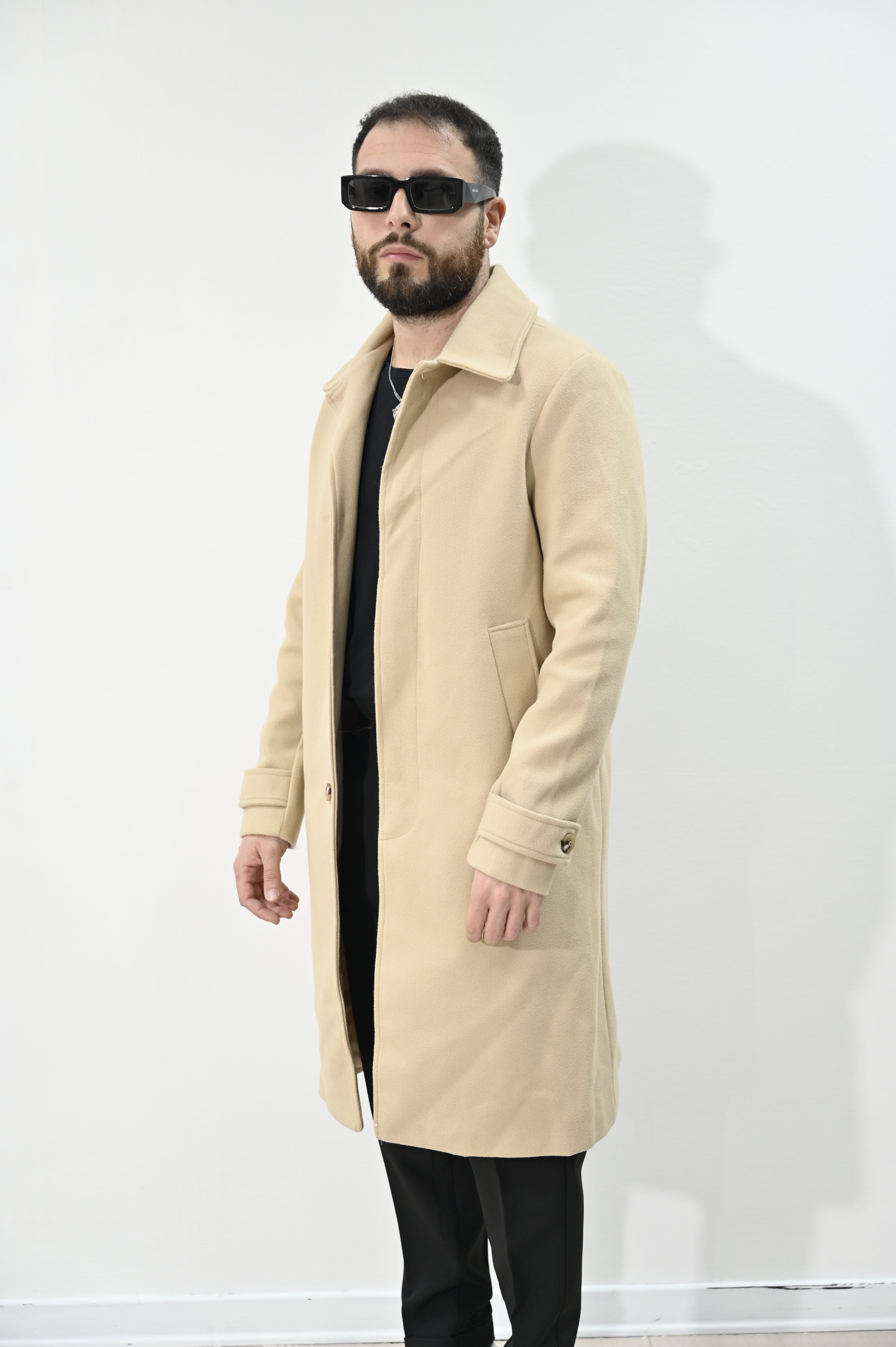 Cappotto lungo crema