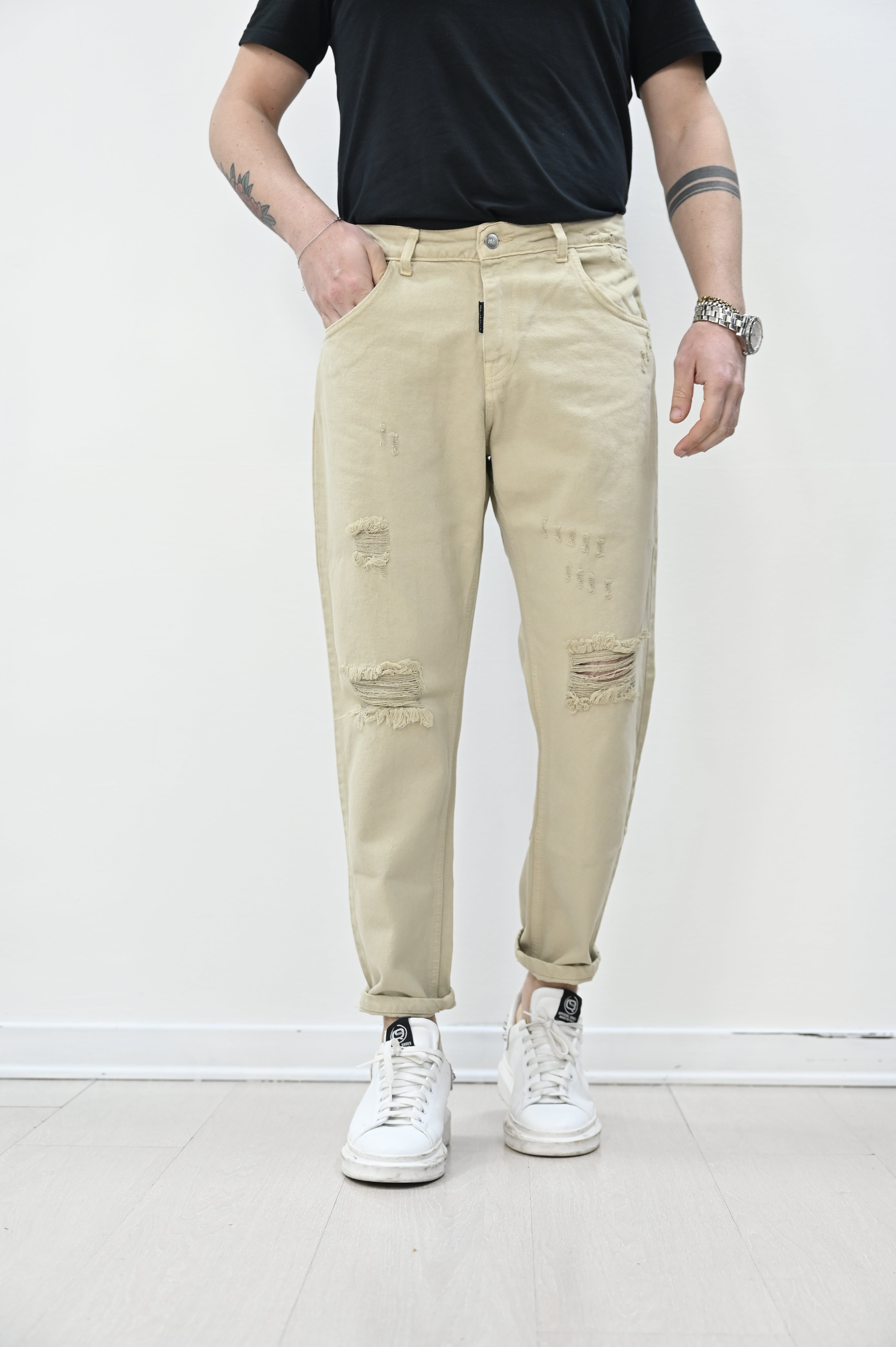 Jeans rotture panna New Job Brand