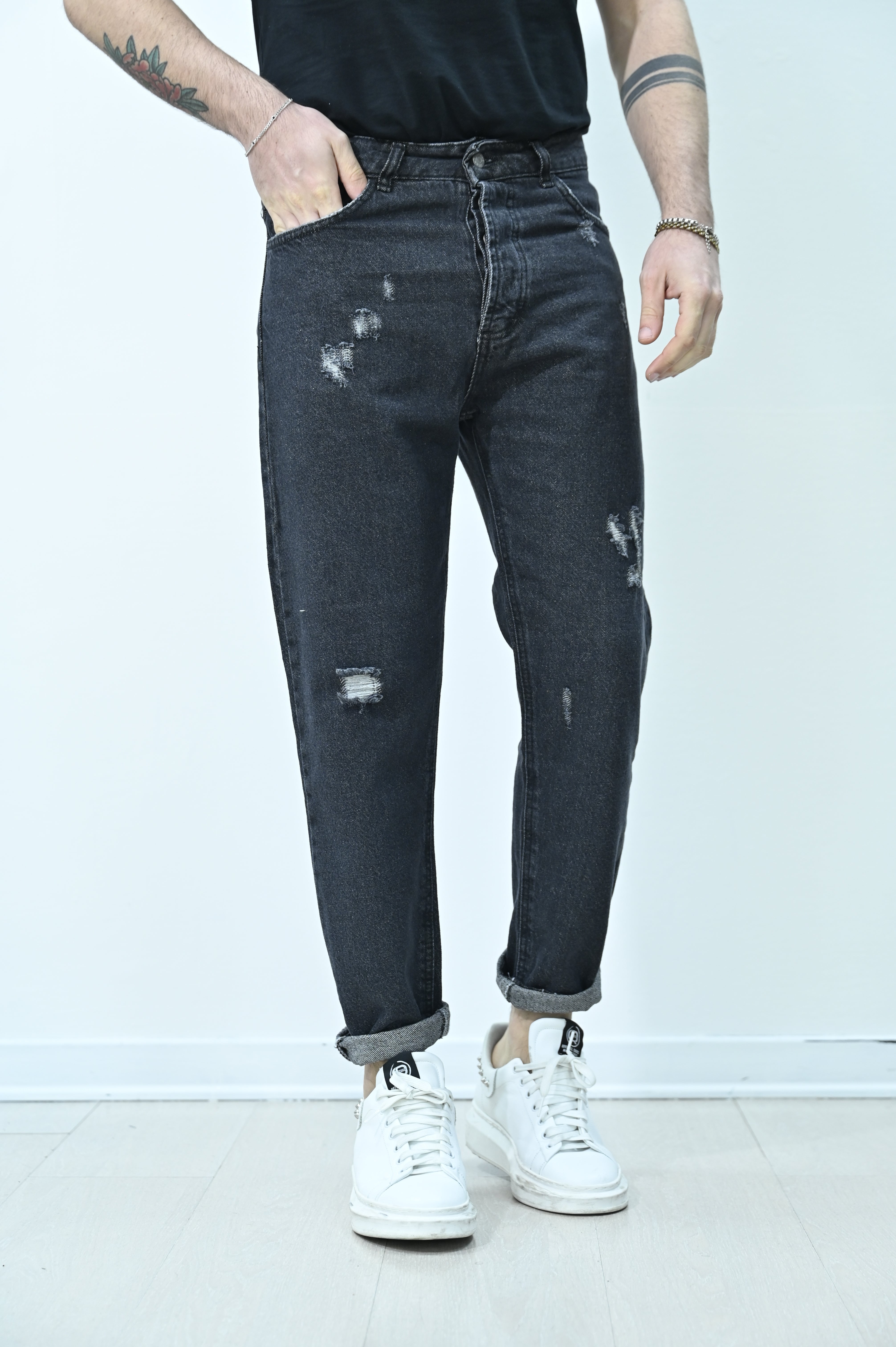 Jeans Maiorca grigio rotture