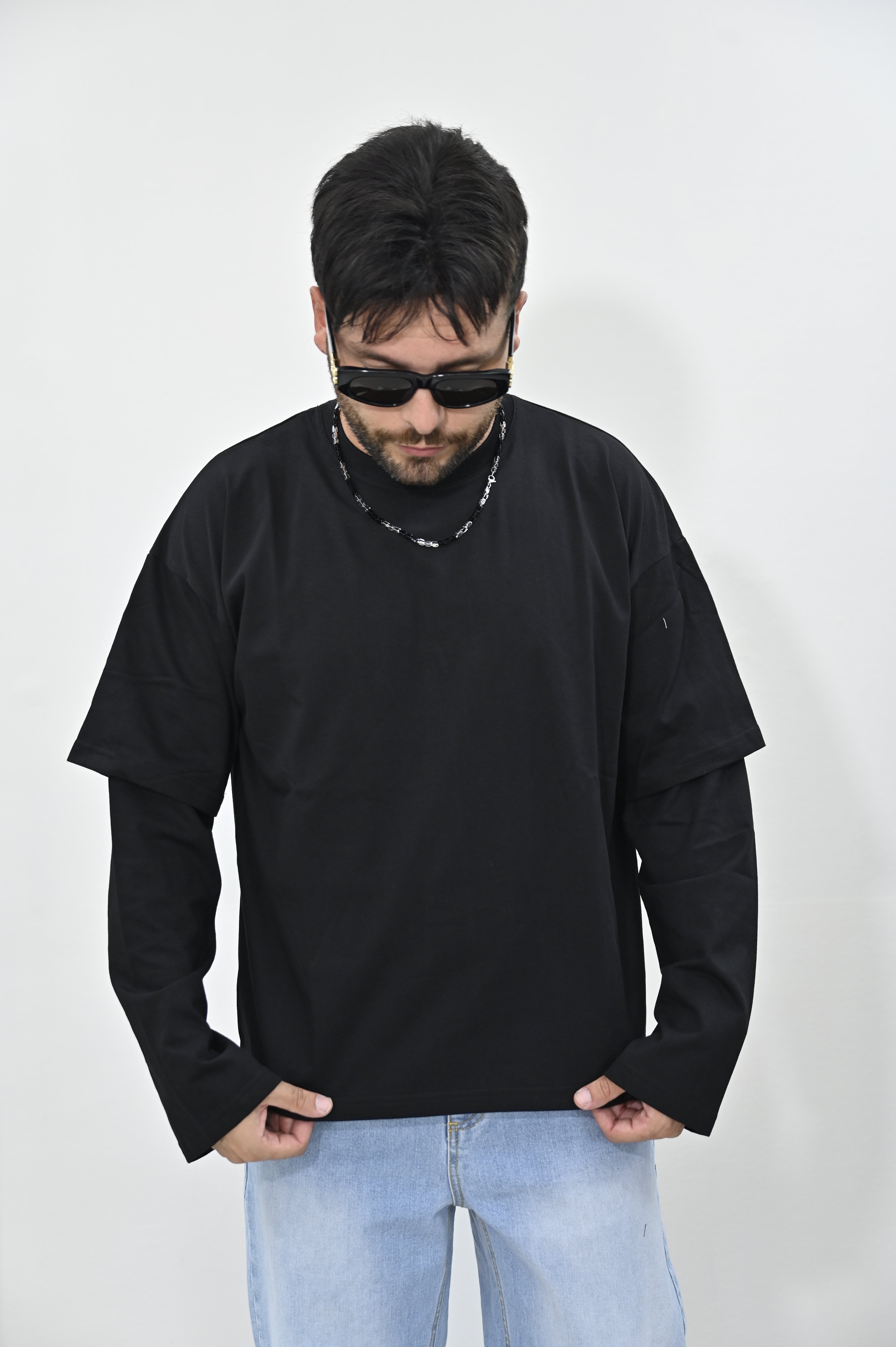 T-shirt crop NJB nera