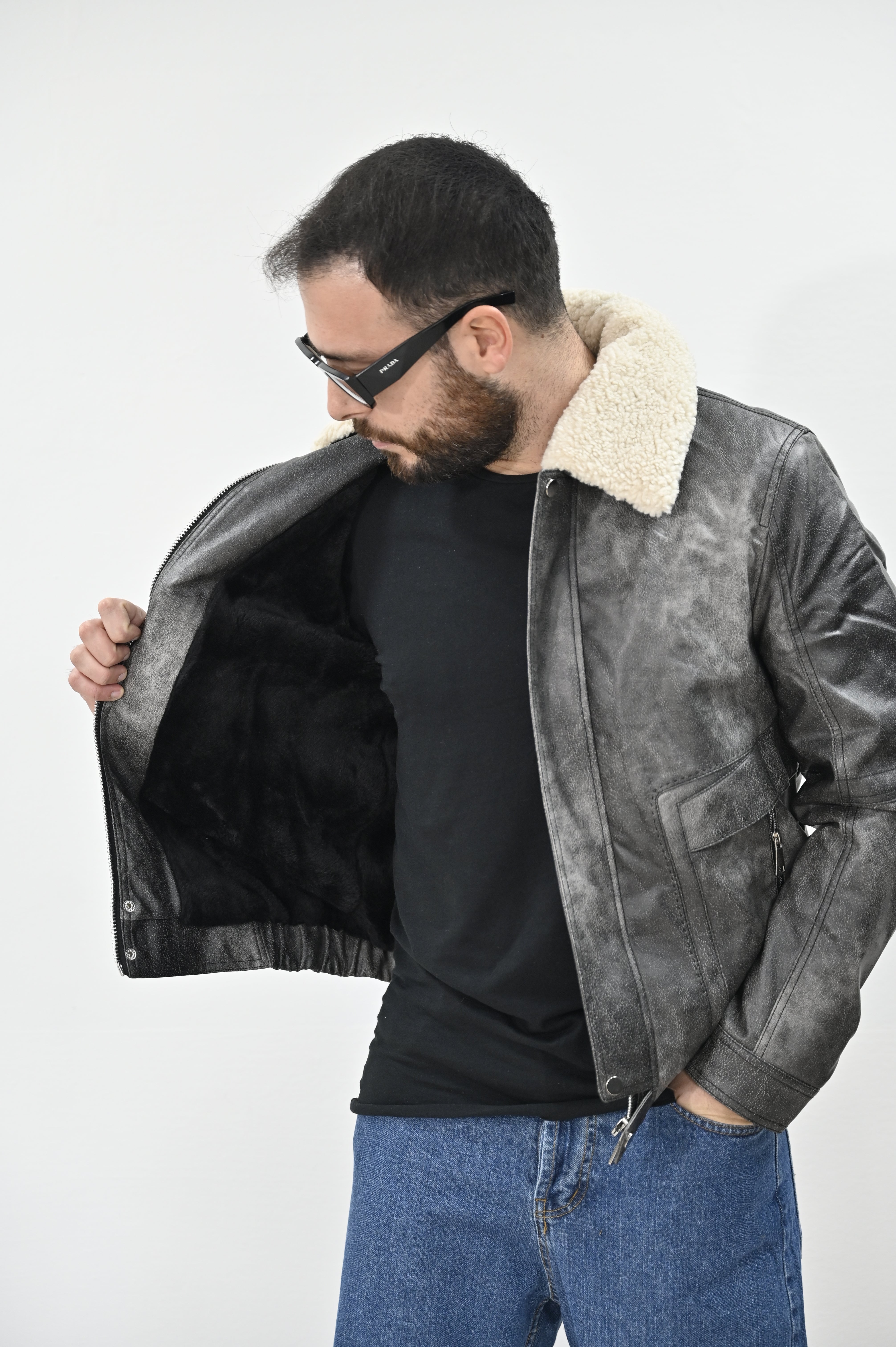 Giubbino aviator grigio