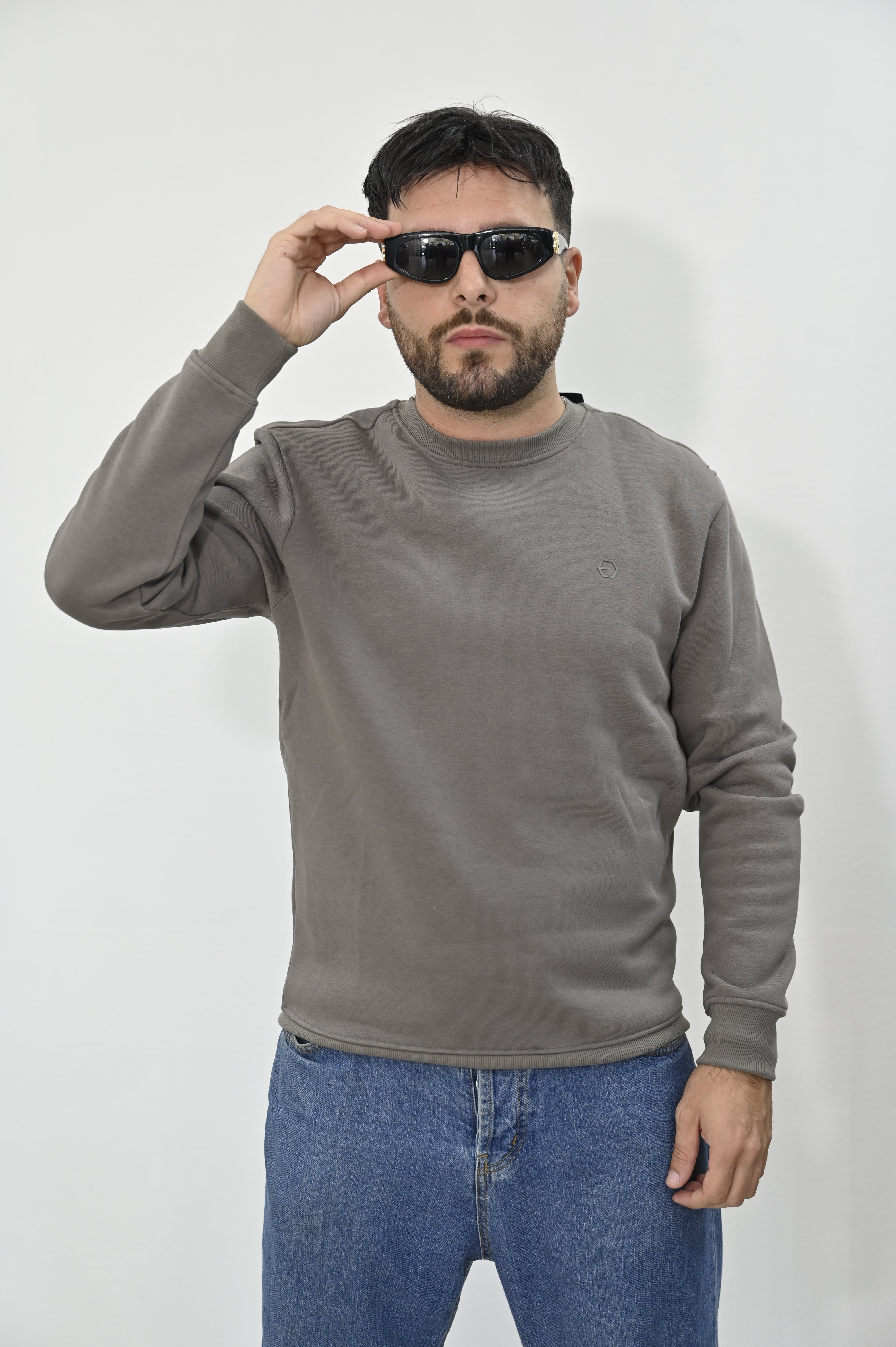 Felpa girocollo brown Tiffosi