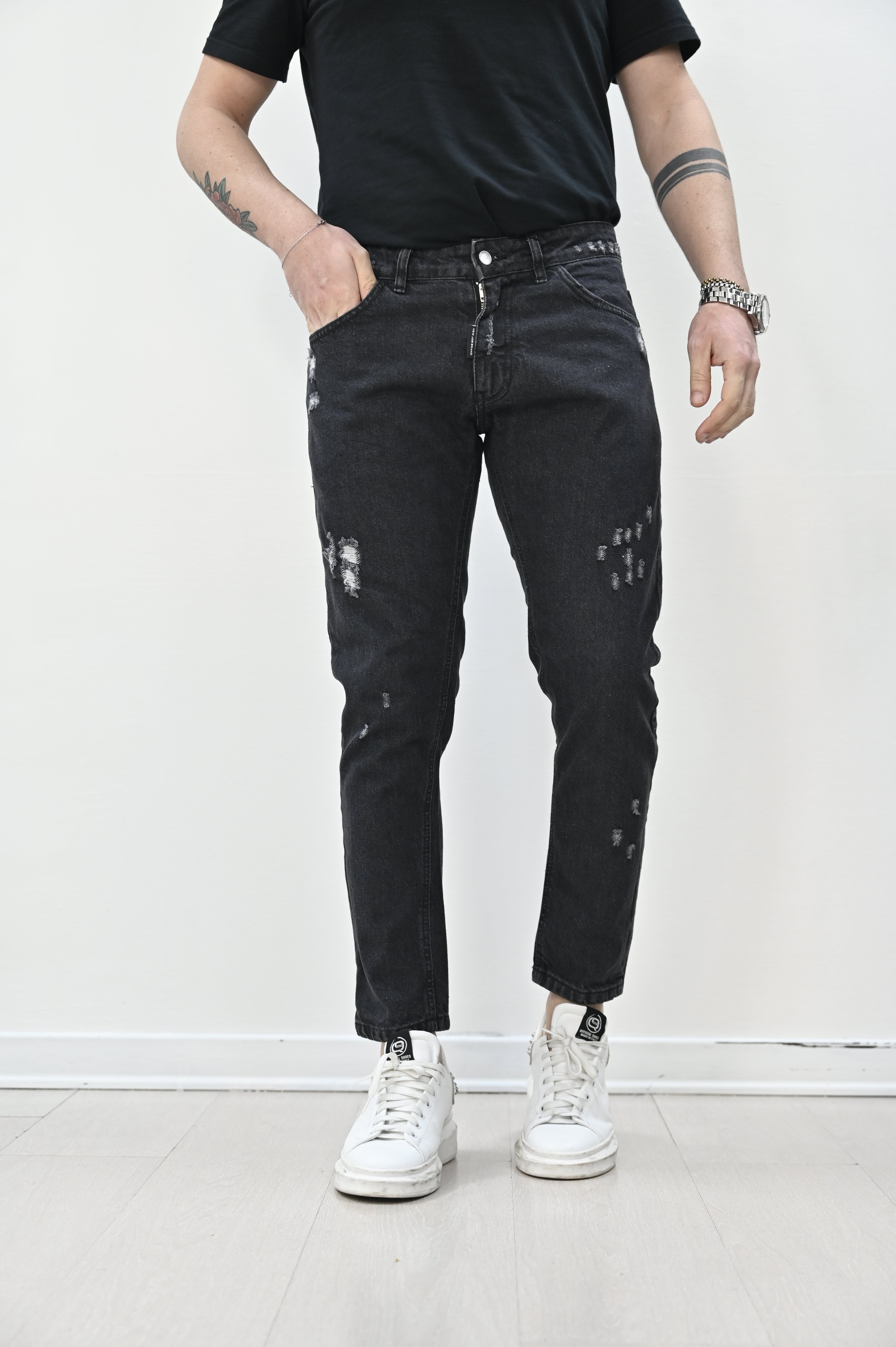 Jeans grigio rotture New Job Brand