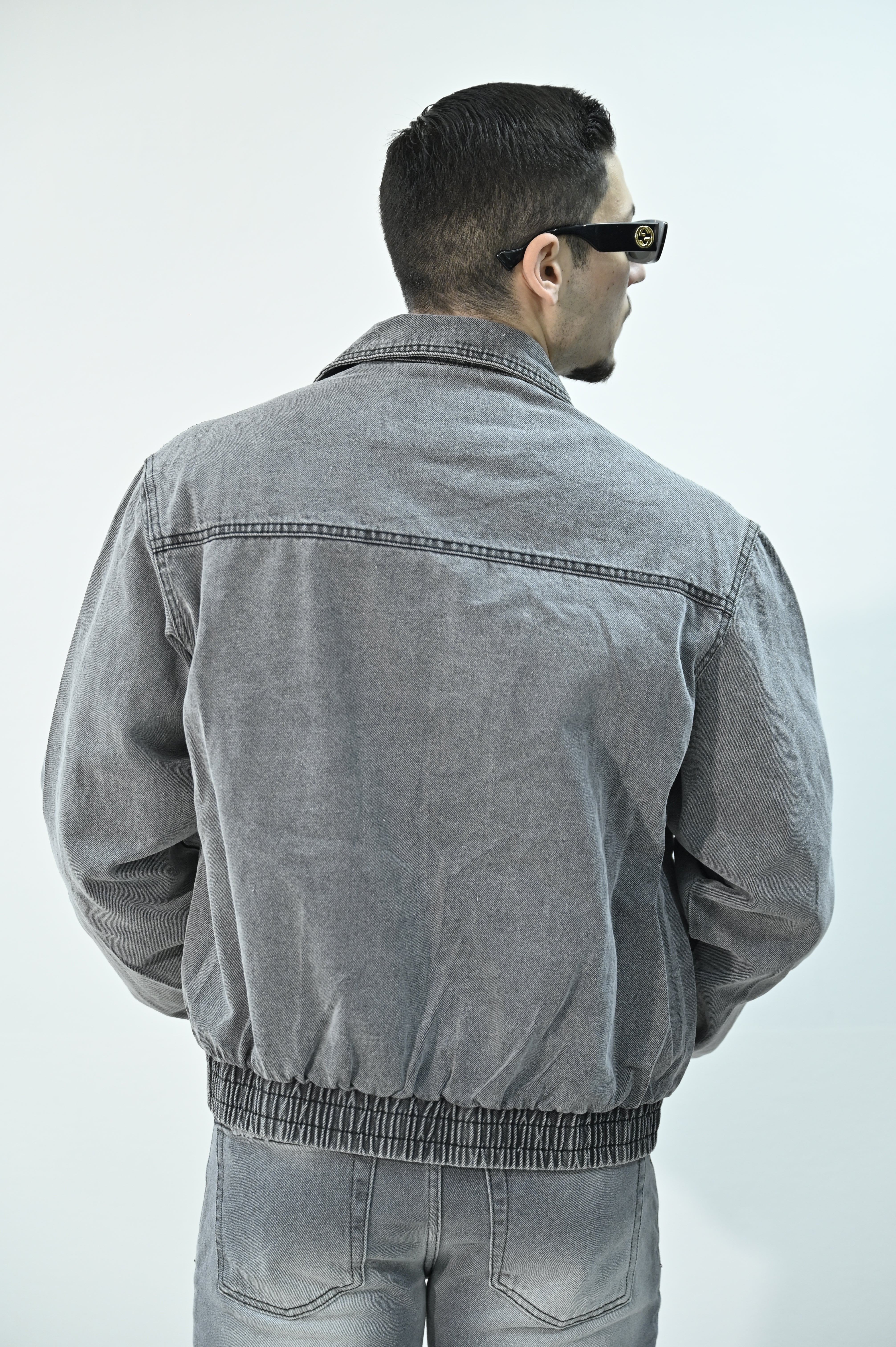 Giacca cropped in jeans