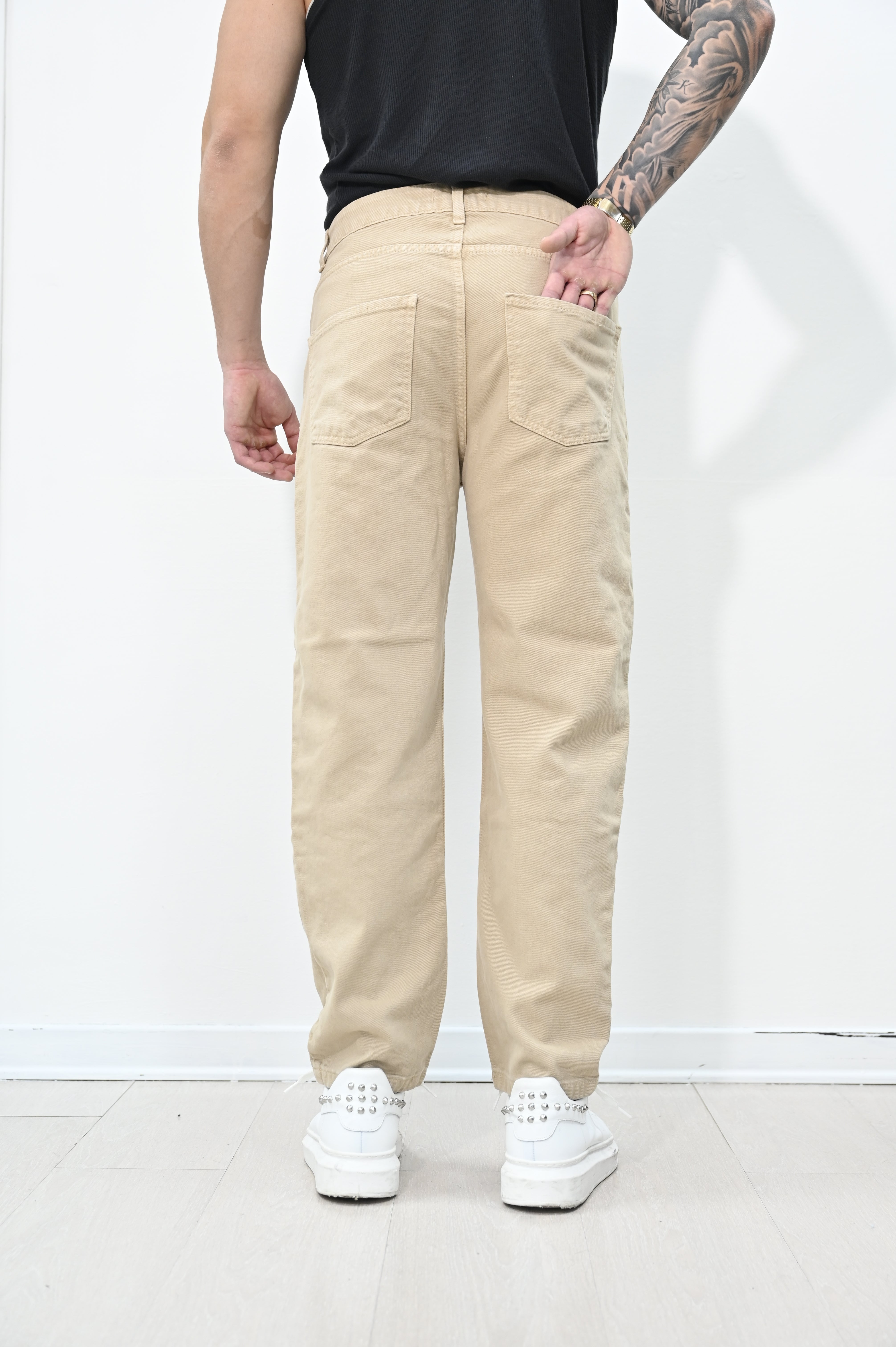 Jeans loose basic beige