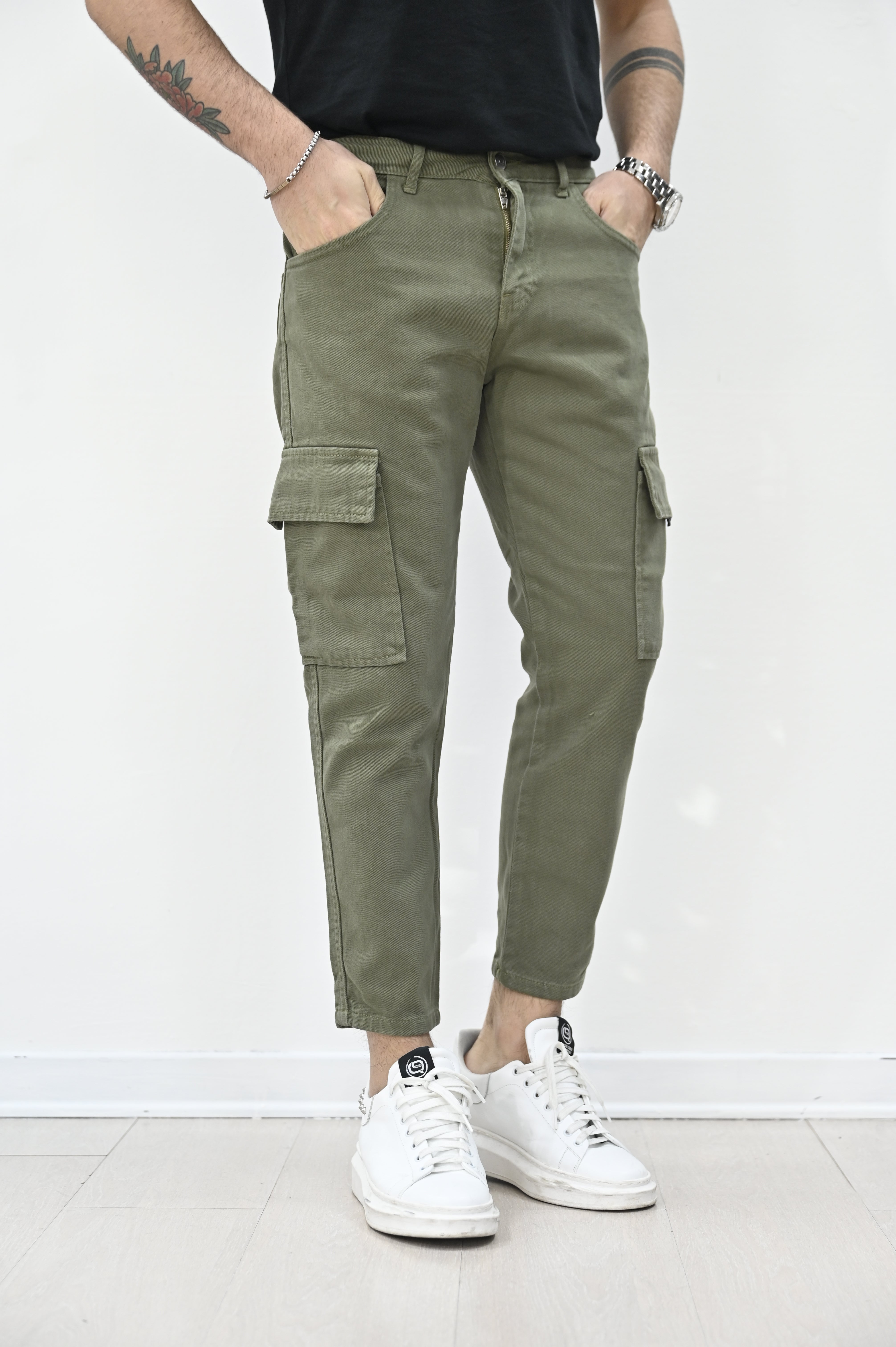Jeans tasconato verde NJB