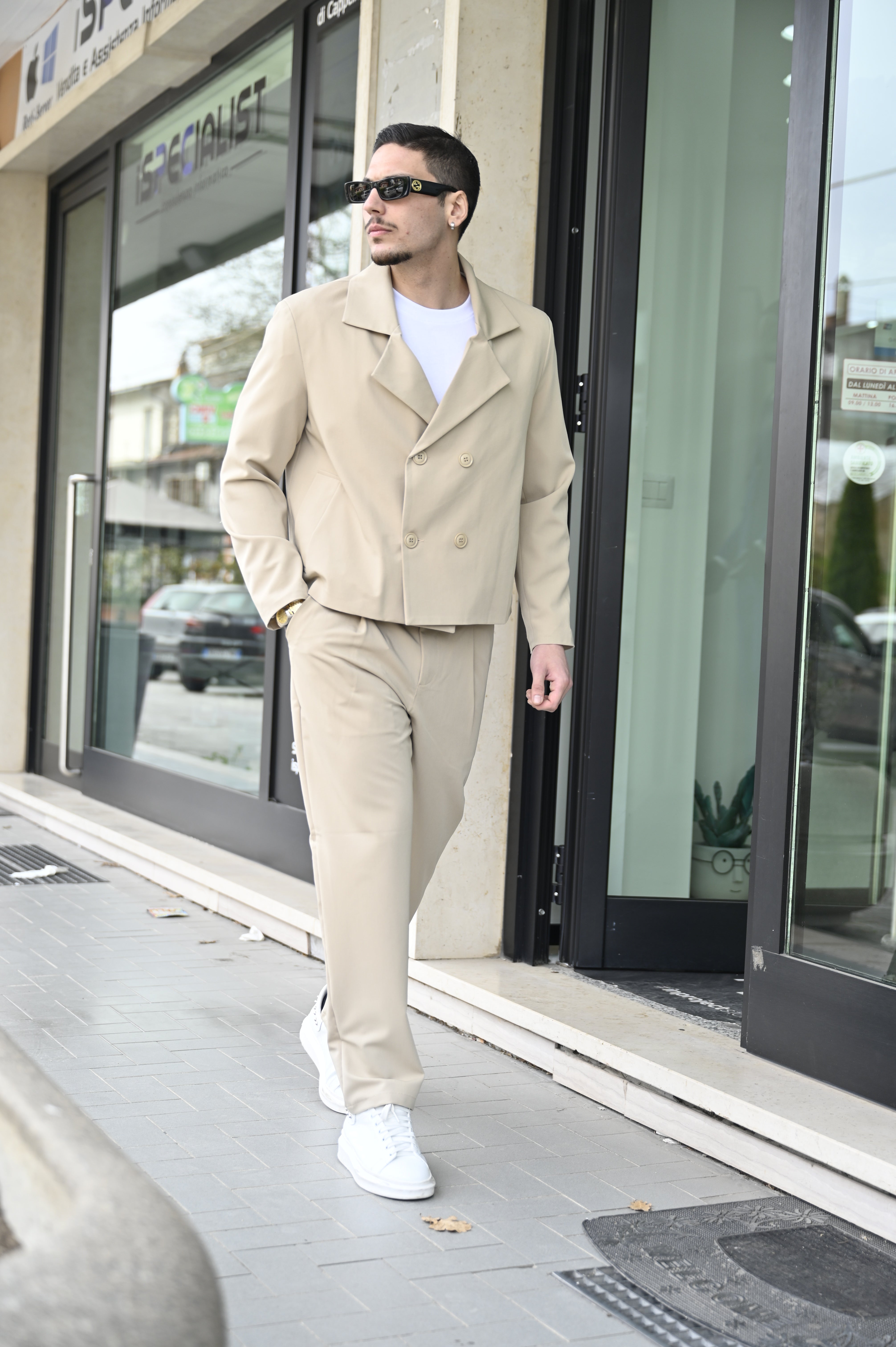 Abito cropped beige