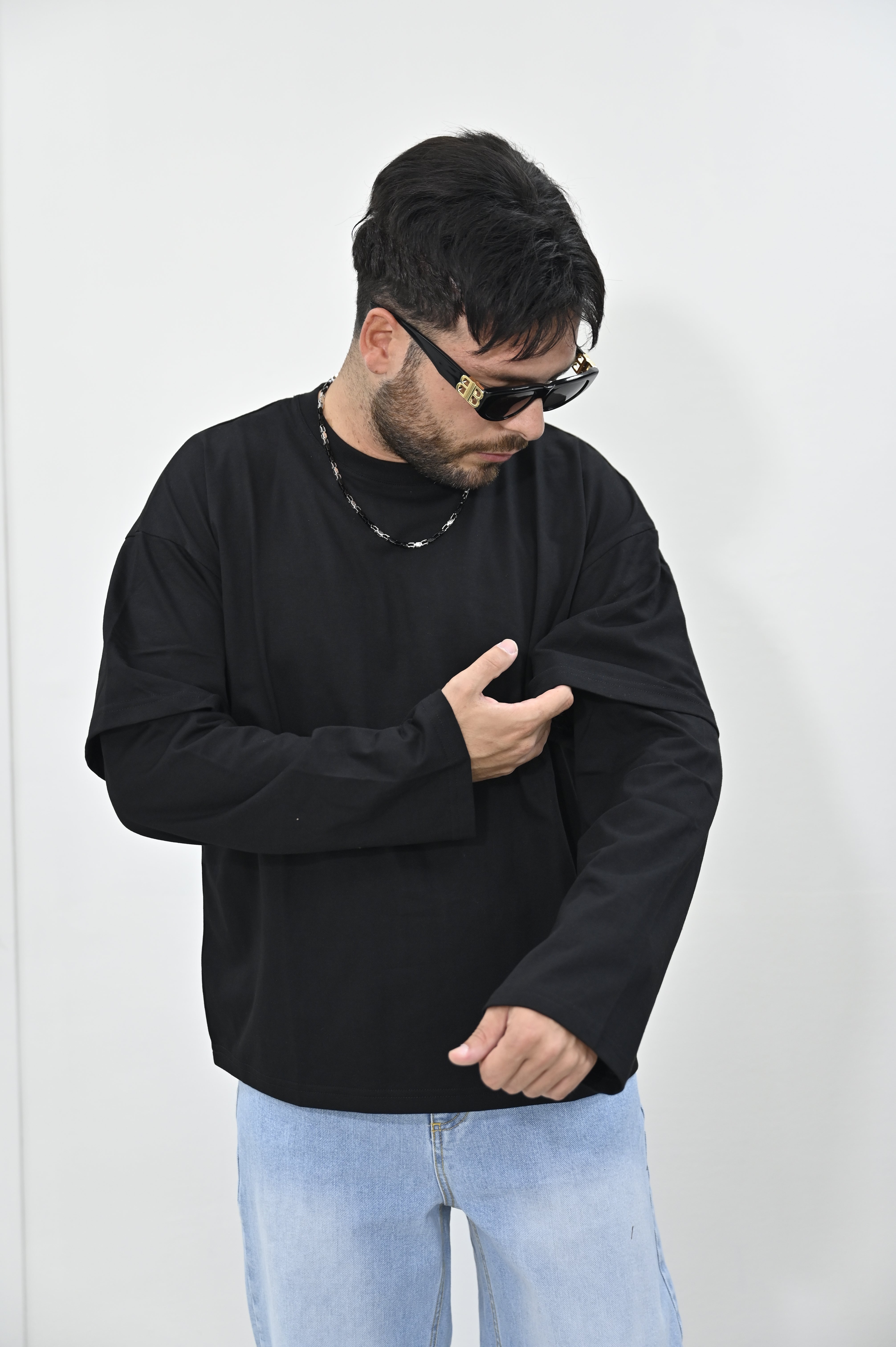 T-shirt crop NJB nera