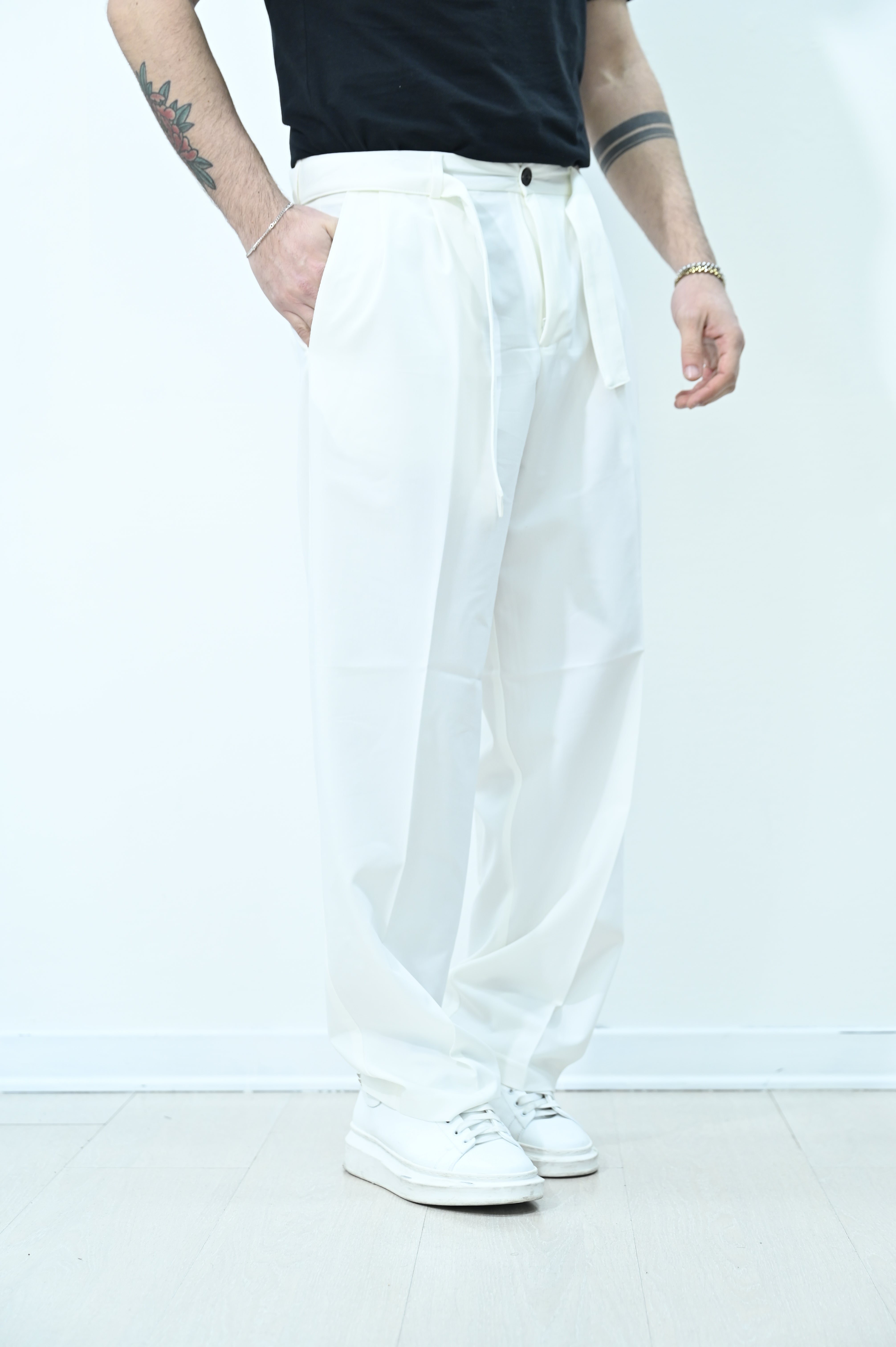 Pantalone loose bianco
