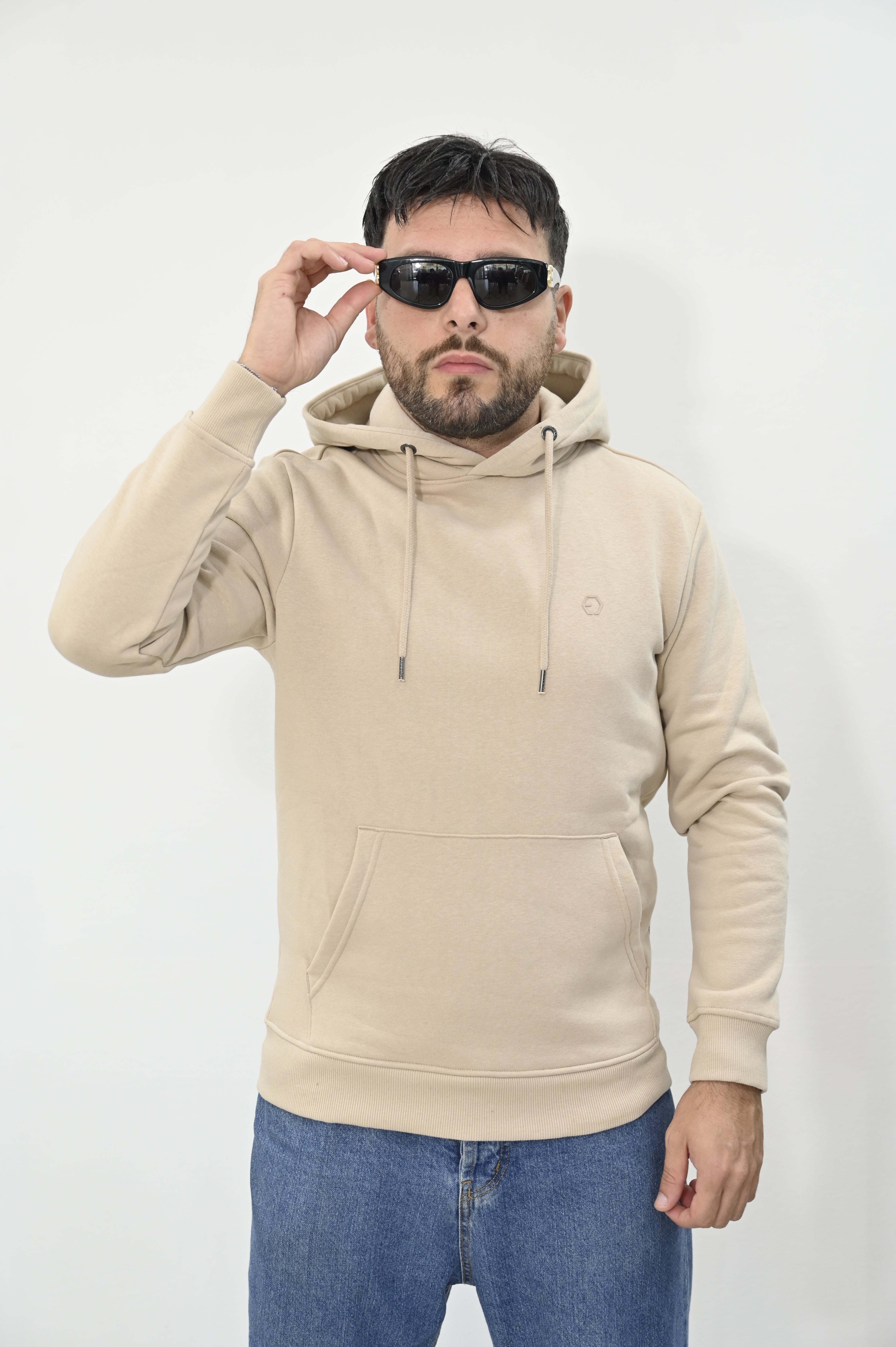 Felpa cappuccio beige Tiffosi