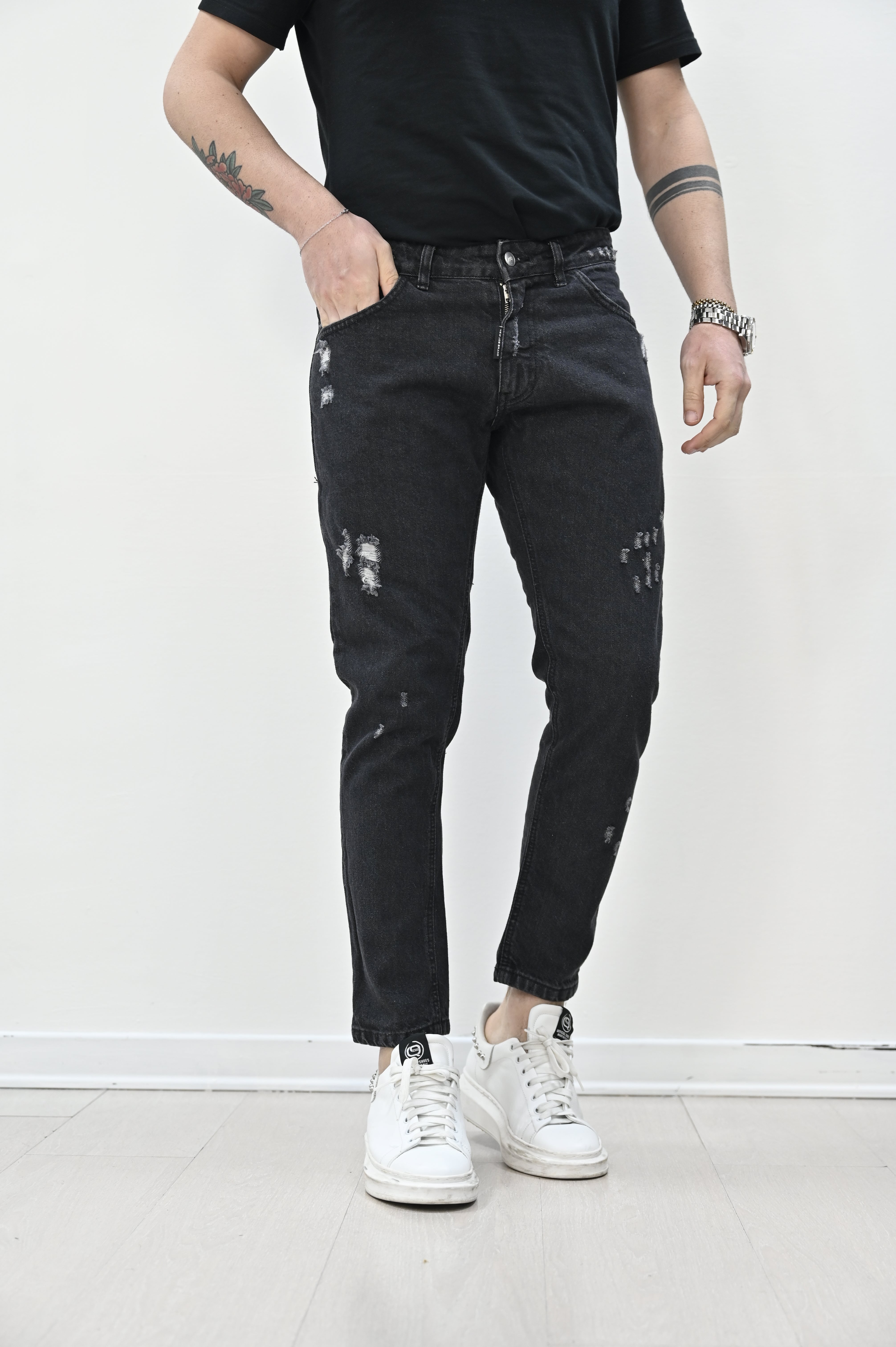 Jeans grigio rotture New Job Brand