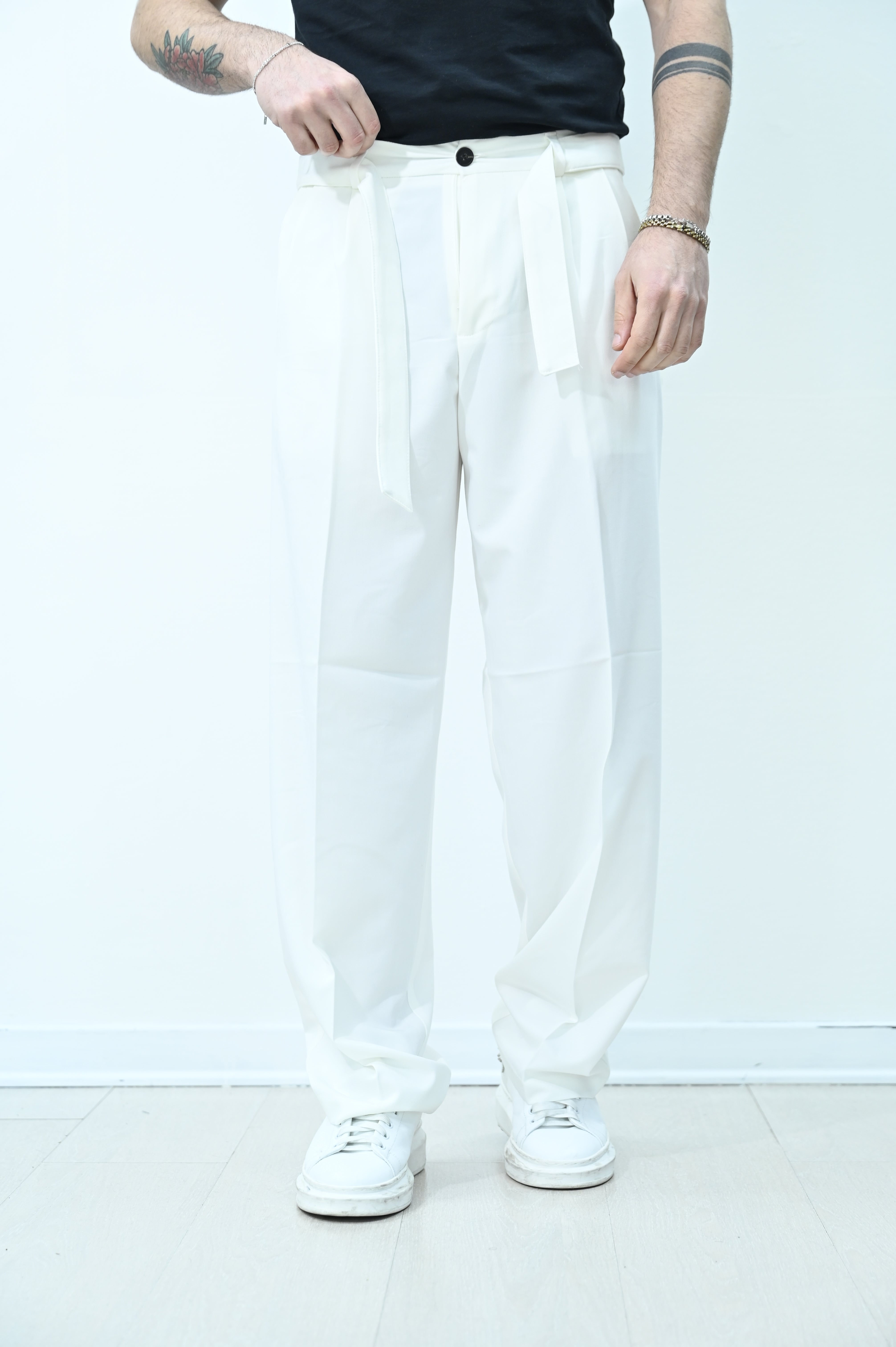 Pantalone loose bianco