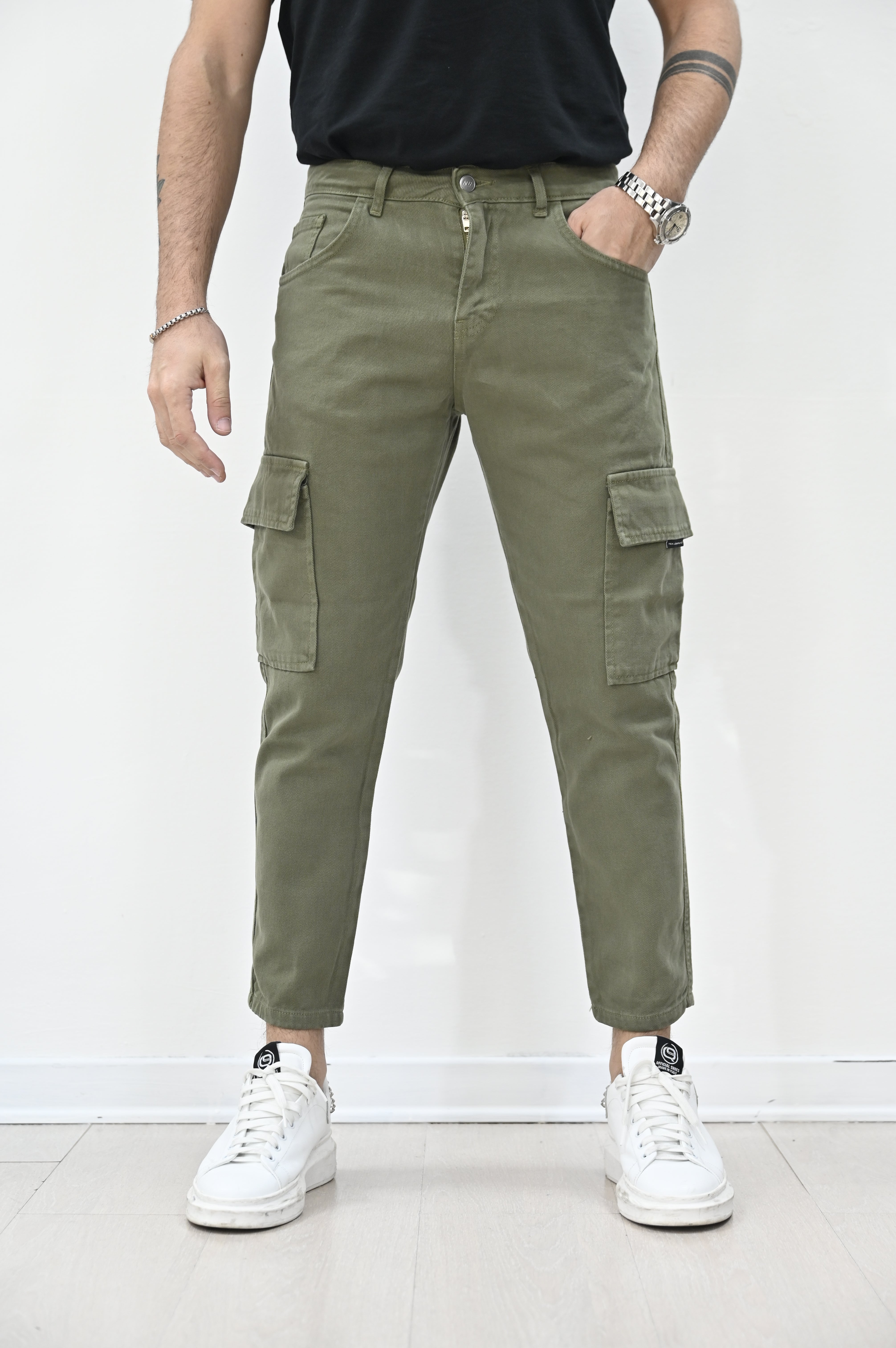 Jeans tasconato verde NJB