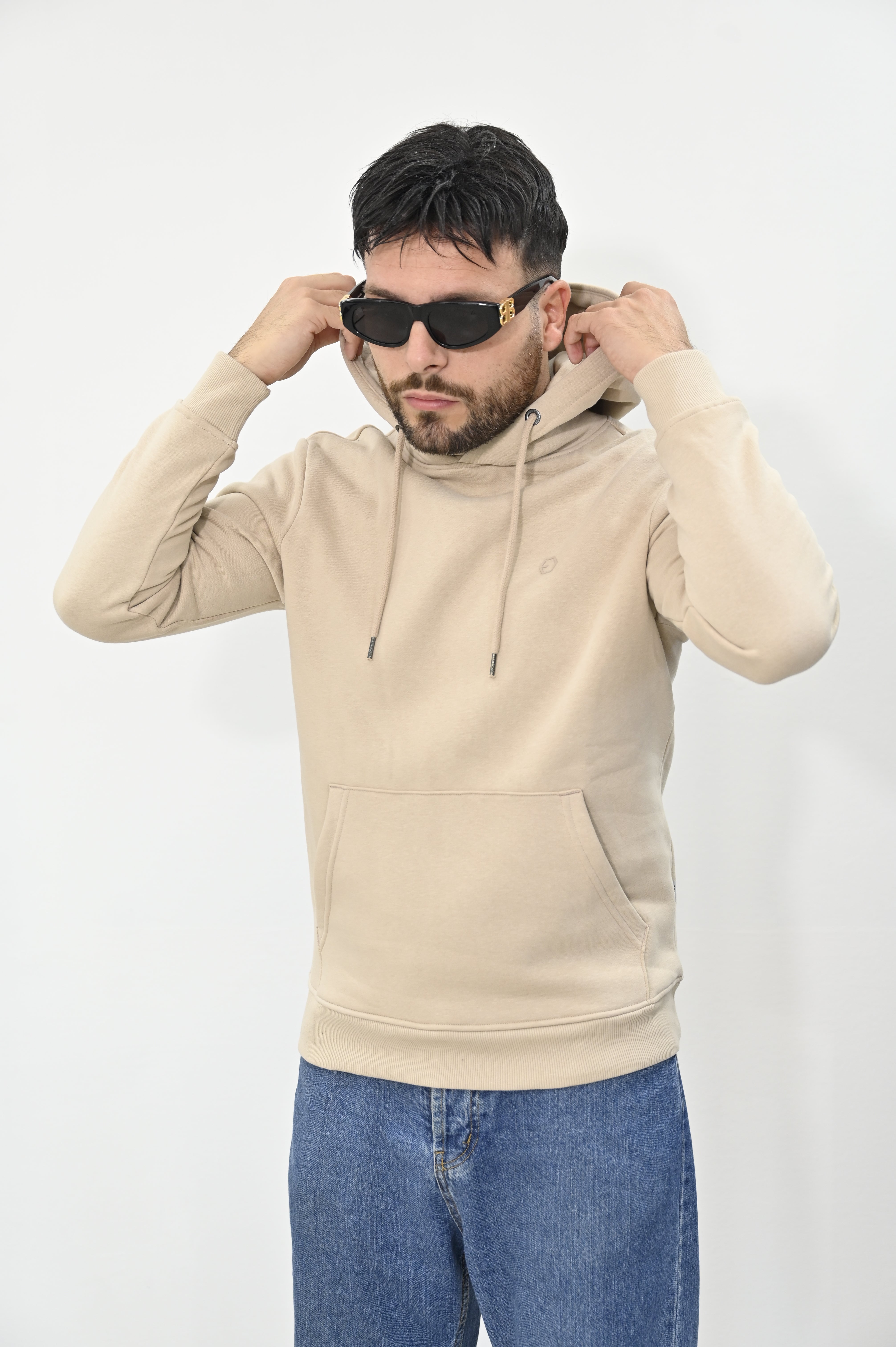 Felpa cappuccio beige Tiffosi