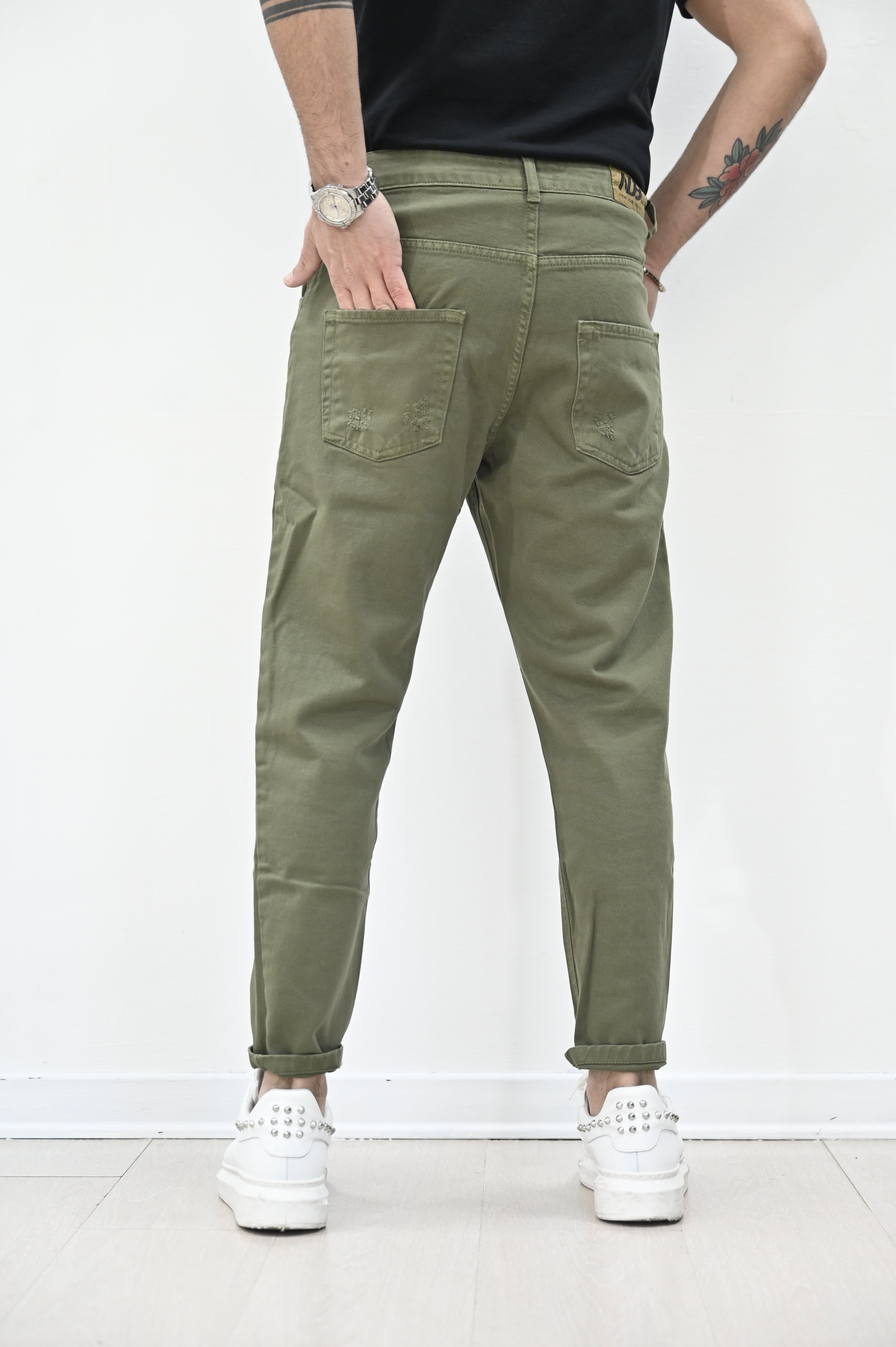 Jeans tasconato verde NJB